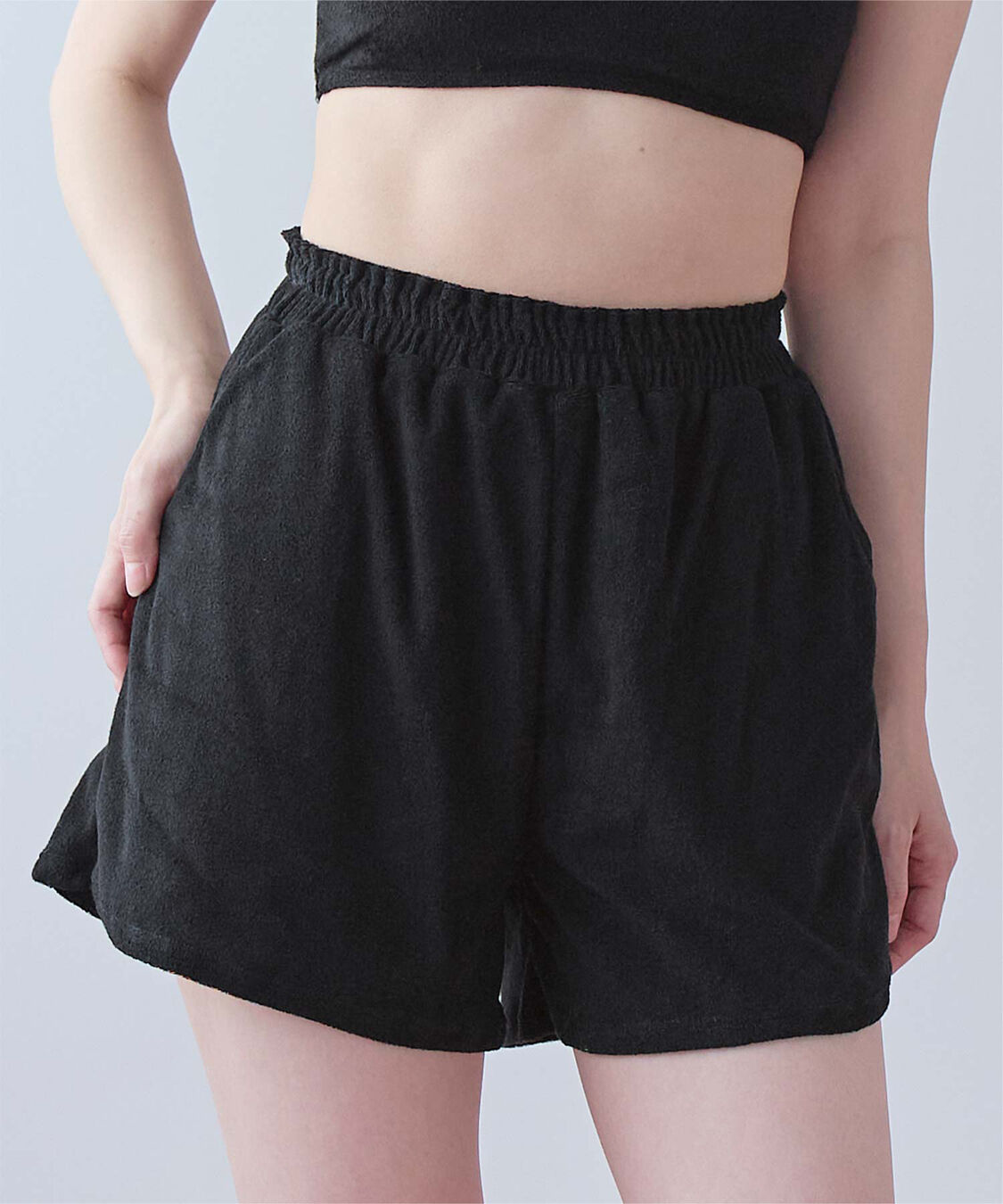 SEA DRESS「パイル素材ショートパンツ」|ショーツ|ブラック