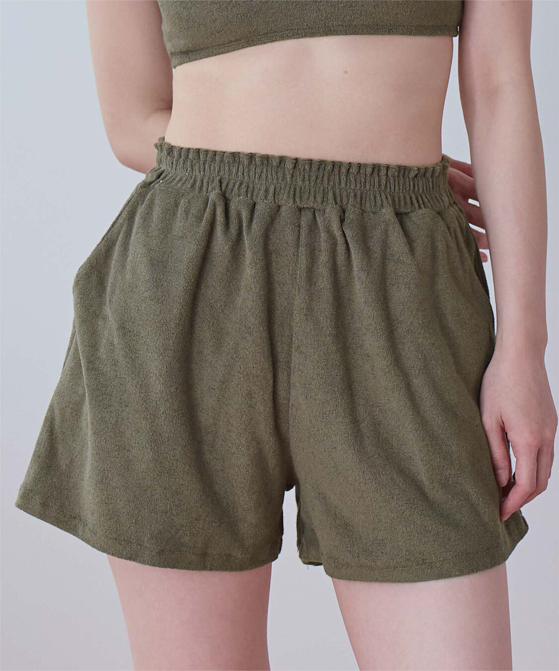 SEA DRESS「パイル素材ショートパンツ」|ショーツ|カーキ