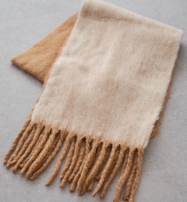  「バイカラーメランジマフラー」|ストール|ベージュ系その他