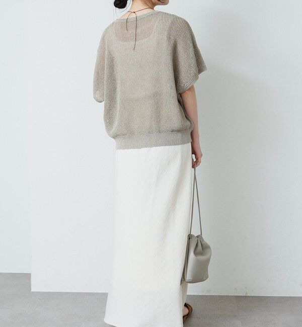  「アイレットデザインテープヤーンハーフスリーブニット」|ニット・セーター|