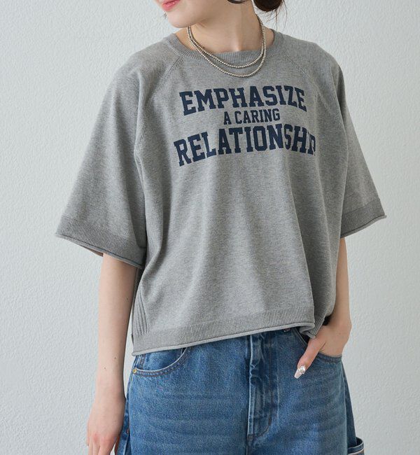  「アソートプリントハーフスリーブニット」|ニット・セーター|