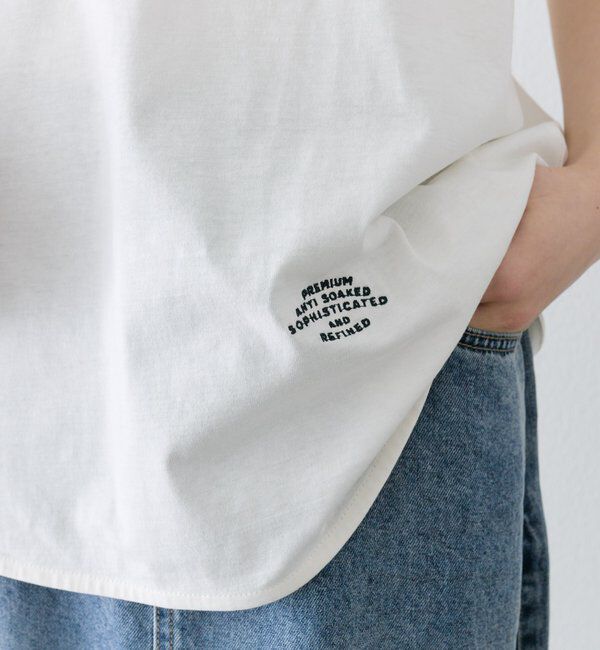  「【汗ジミ防止加工】ワンポイントロゴ刺繍Tシャツ」|Tシャツ・カットソー|