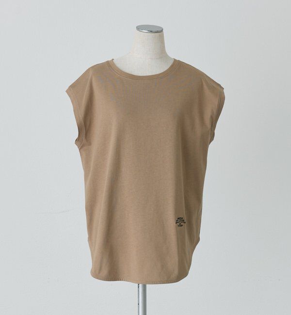  「【汗ジミ防止加工】ワンポイントロゴ刺繍フレンチスリーブTシャツ」|Tシャツ・カットソー|