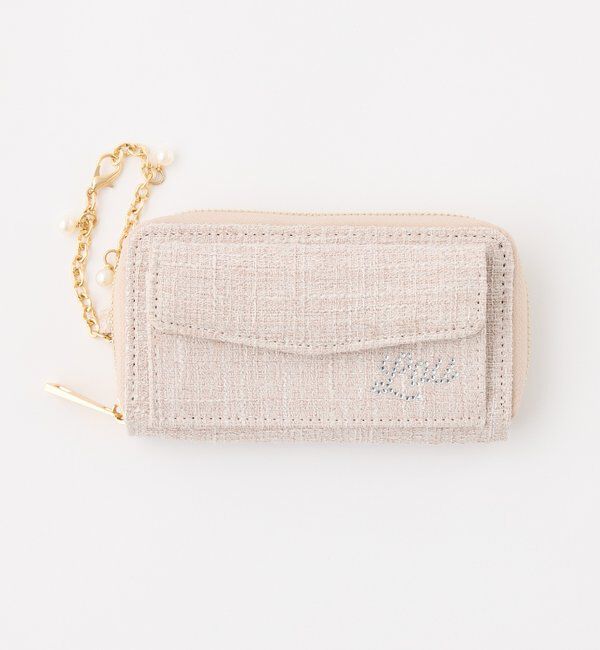  「【LouLoumei】ビジューロゴ入りツイードアクスタケース」|その他|ピンク