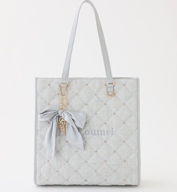  「【LouLoumei】キルティングビジューリボンチャームキャリーオントート」|ショルダー・メッセンジャー|