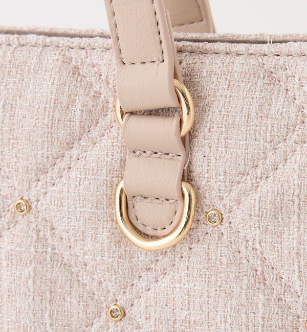  「【LouLoumei】キルティングビジューリボンチャームキャリーオントート」|ショルダー・メッセンジャー|