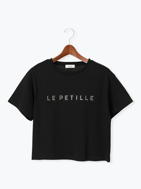 Te chichi TERRASSE「【接触冷感】ラインストーンクロップドTシャツ」|Tシャツ・カットソー|ブラック