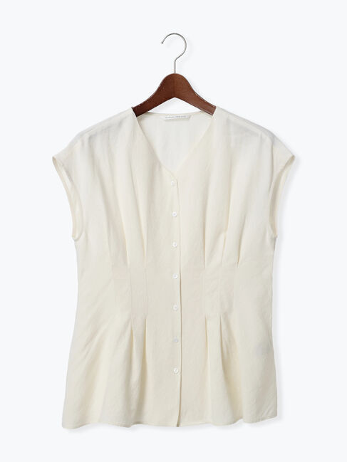 Te chichi TERRASSE「ウエストタックVネックブラウス」|シャツ・ブラウス|オフホワイト