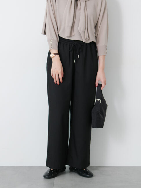 Te chichi TERRASSE「【選べる着丈】ストレートイージーパンツ」|その他|ブラック