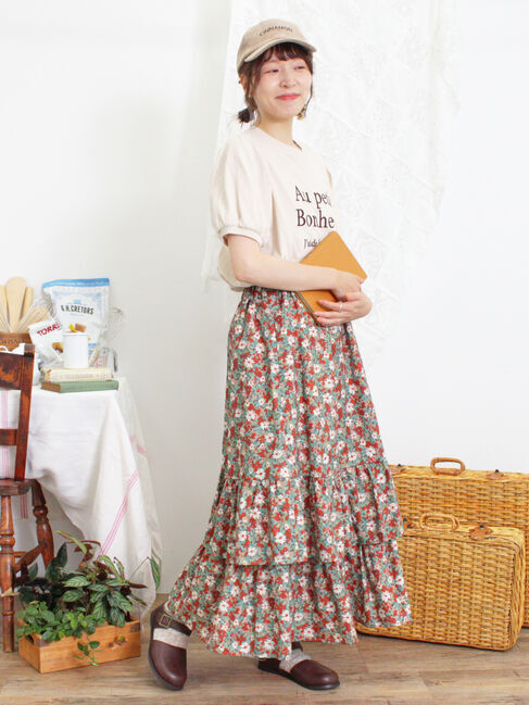 Samansa Mos2「柄アソート裾重ねスカート」|スカート|