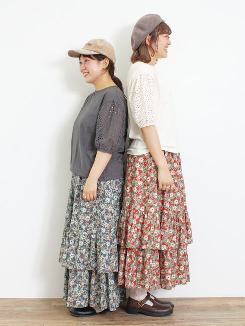Samansa Mos2「柄アソート裾重ねスカート」|スカート|