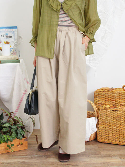 Samansa Mos2「ドローコードデザインワイドパンツ」|その他|