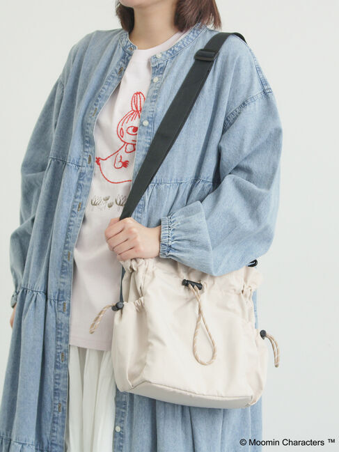Samansa Mos2「【MOOMIN&times;SamansaMos2】インナー総柄巾着バッグ」|その他|ベージュ