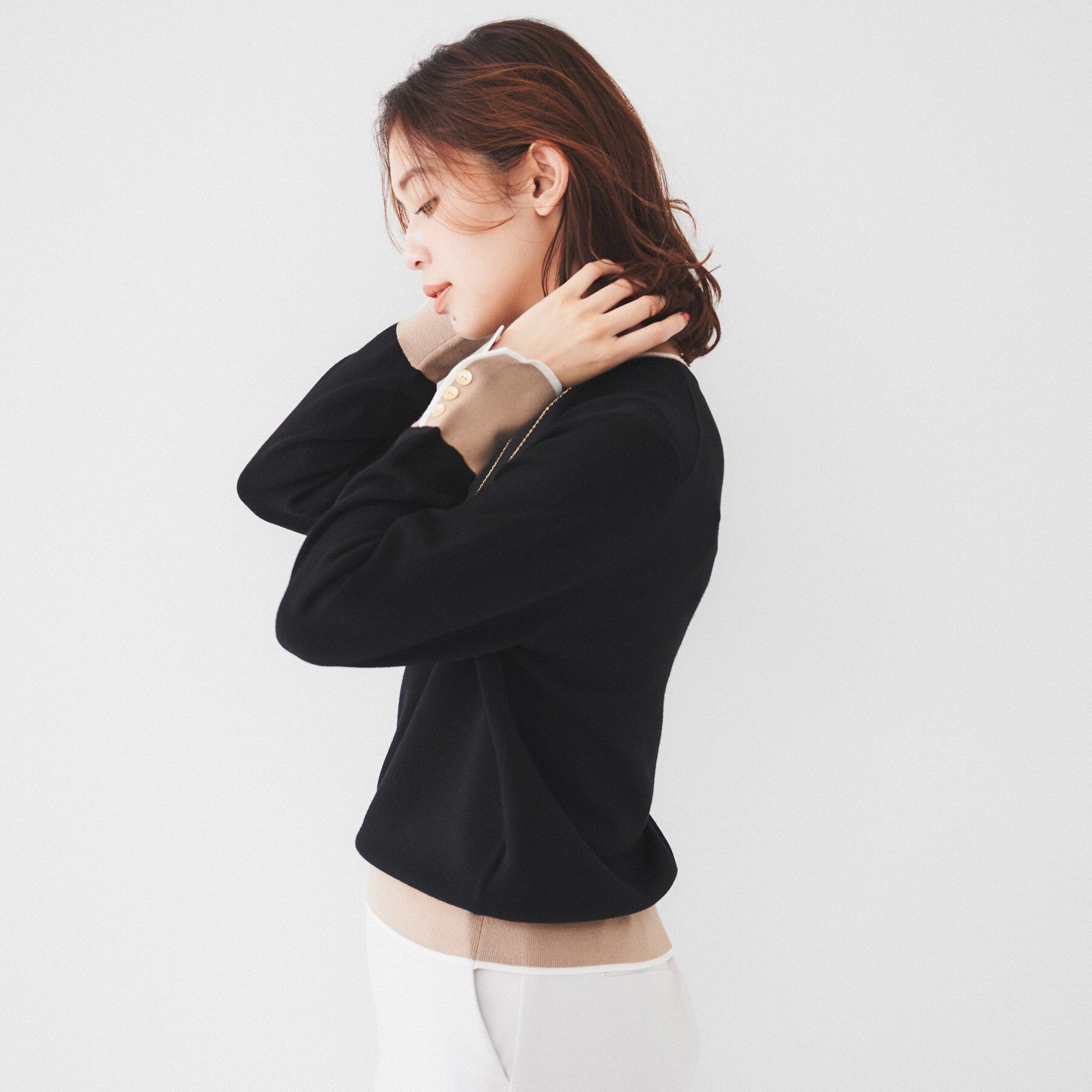 UNTITLED「【アンサンブル可能/6色展開】スパンレーヨン プルオーバーニット」|ニット・セーター|