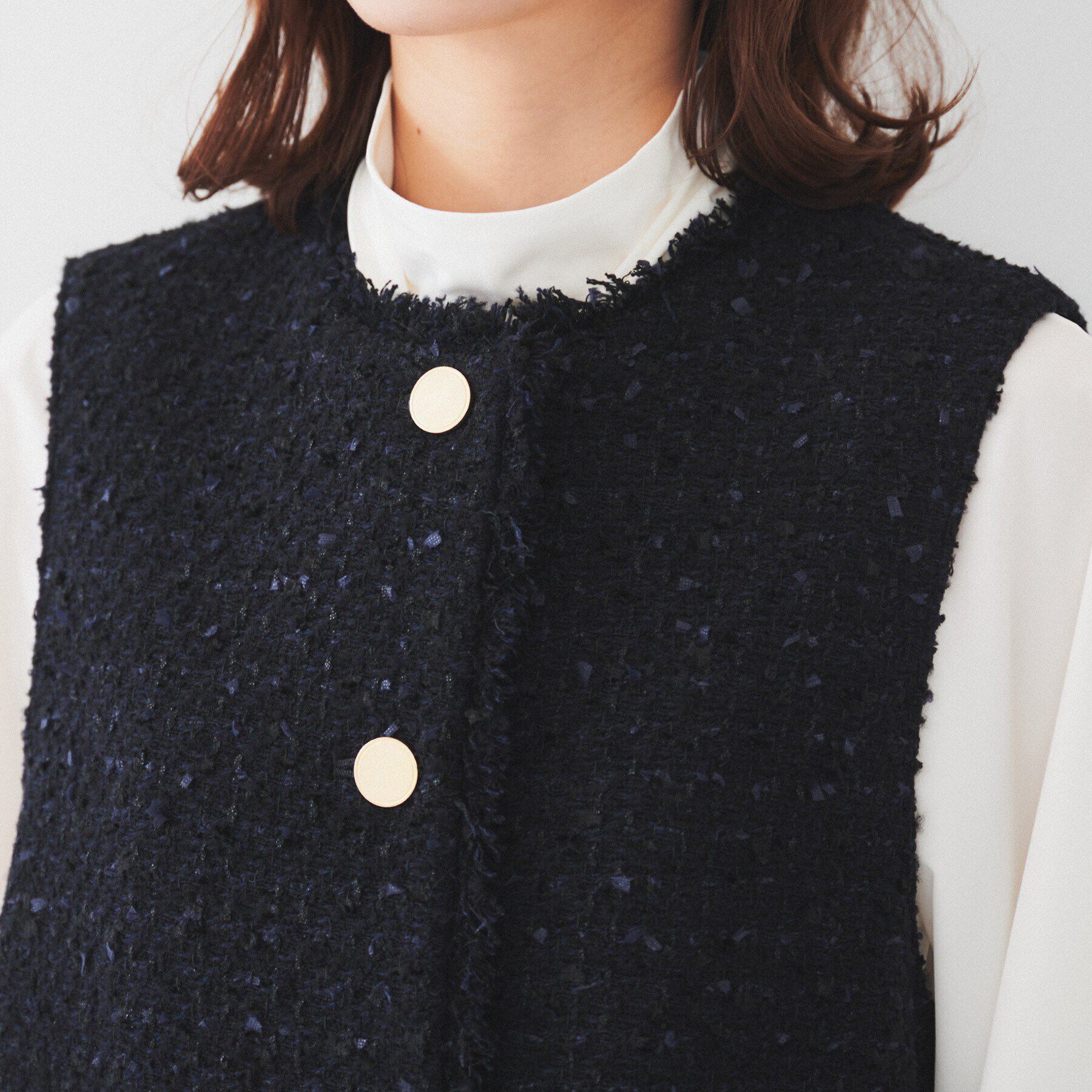 UNTITLED「ファンシーツイードジレ」|ベスト・ジレ|