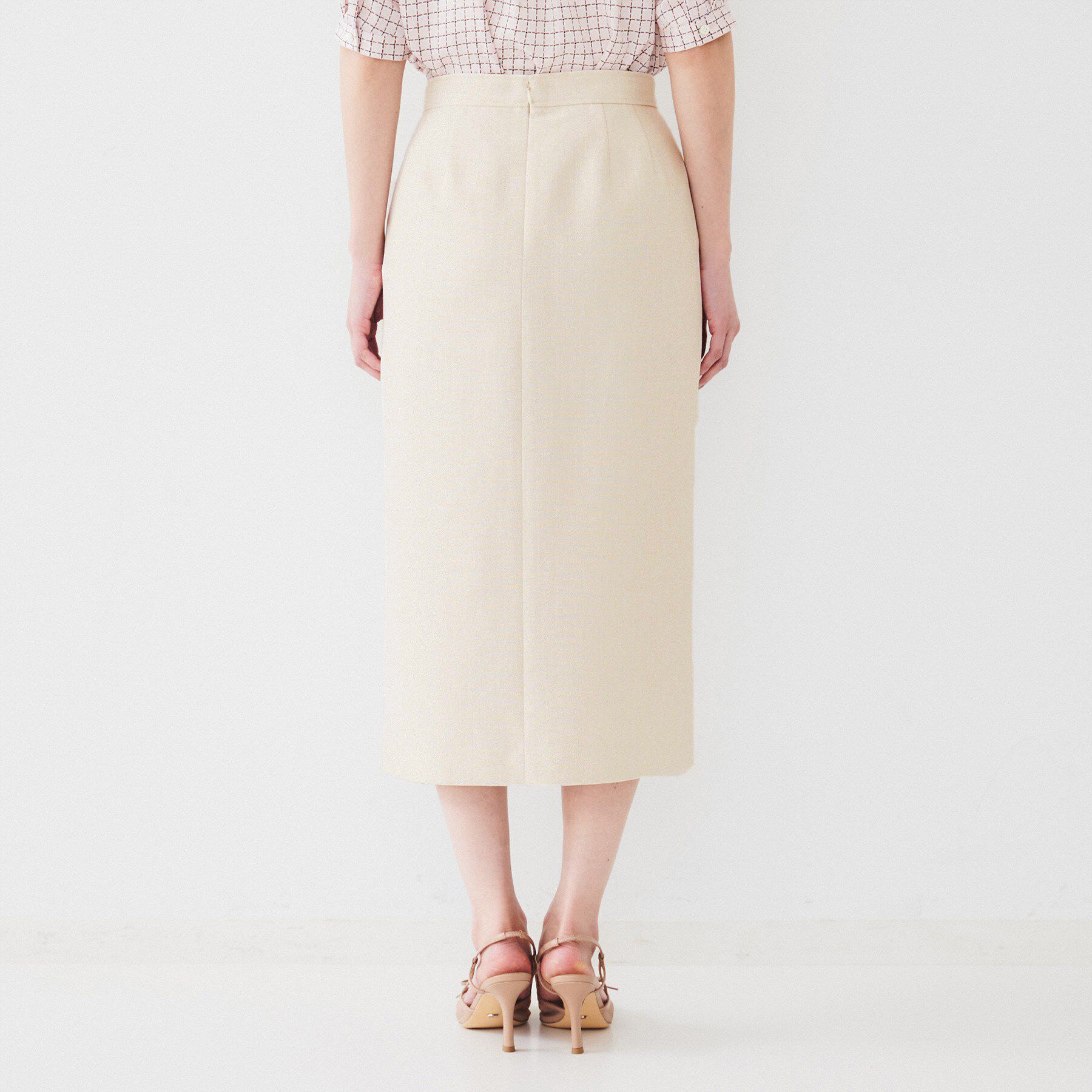 UNTITLED「【セットアップ可能】リネンライクキャンバス ペンシルスカート」|スカート|