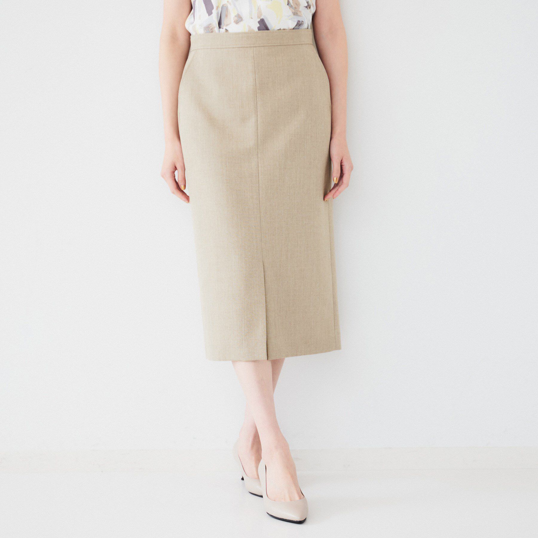 UNTITLED「【セットアップ可能】リネンライクキャンバス ペンシルスカート」|スカート|