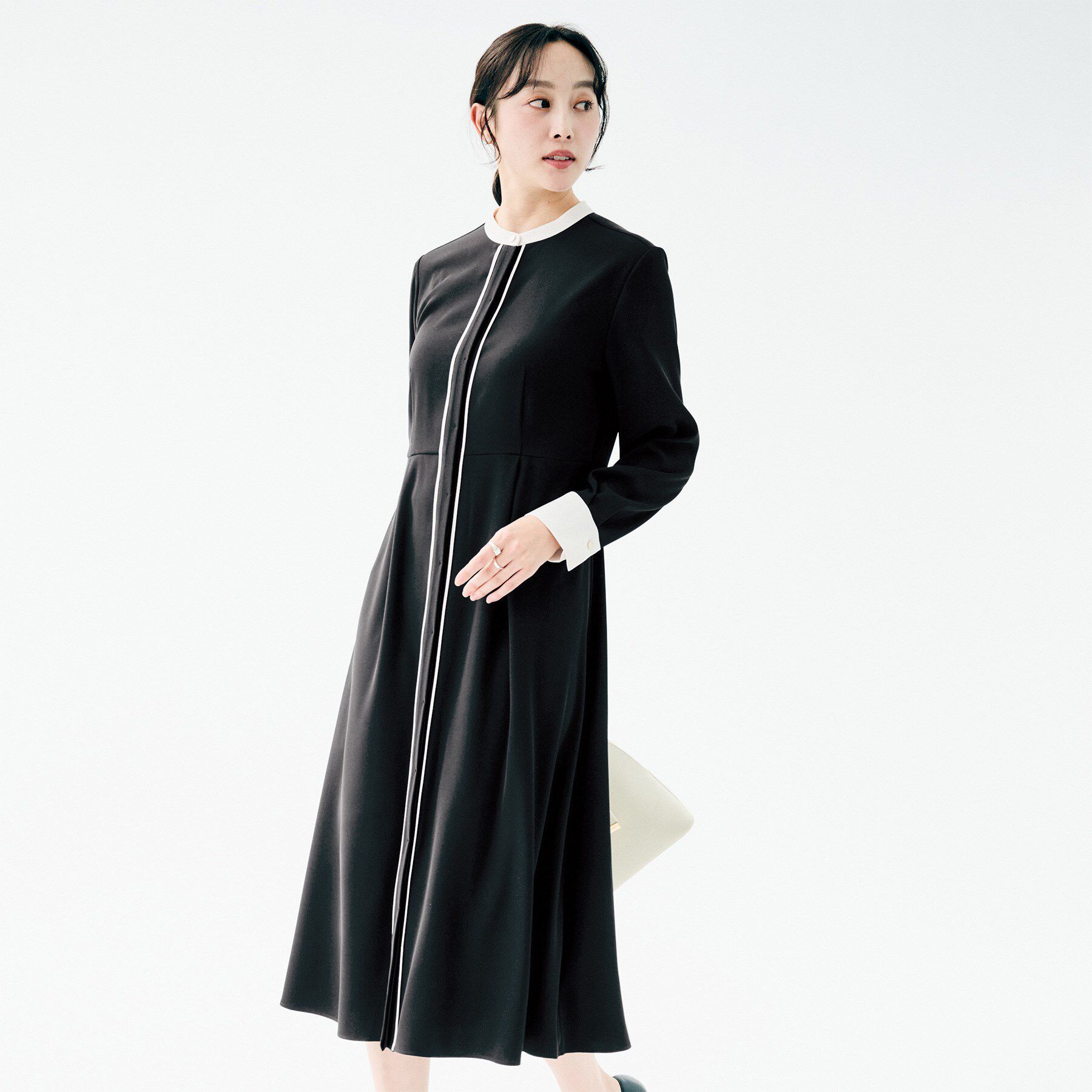 UNTITLED「【洗える/前開き/フォーマル】バイカラー ワンピース」|ワンピース|