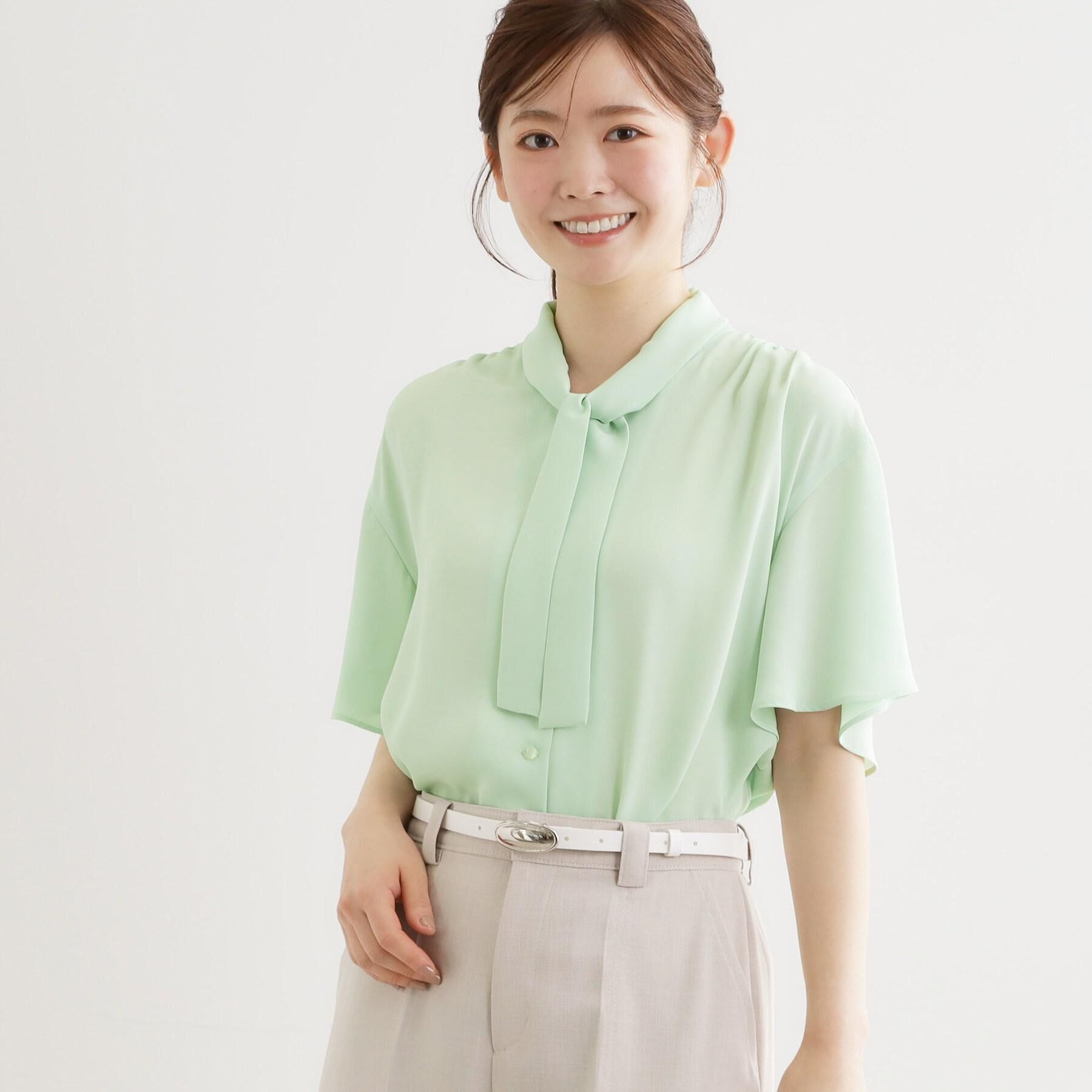 Reflect「【マシンウォッシュ可】フレアスリーブボウタイブラウス」|シャツ・ブラウス|