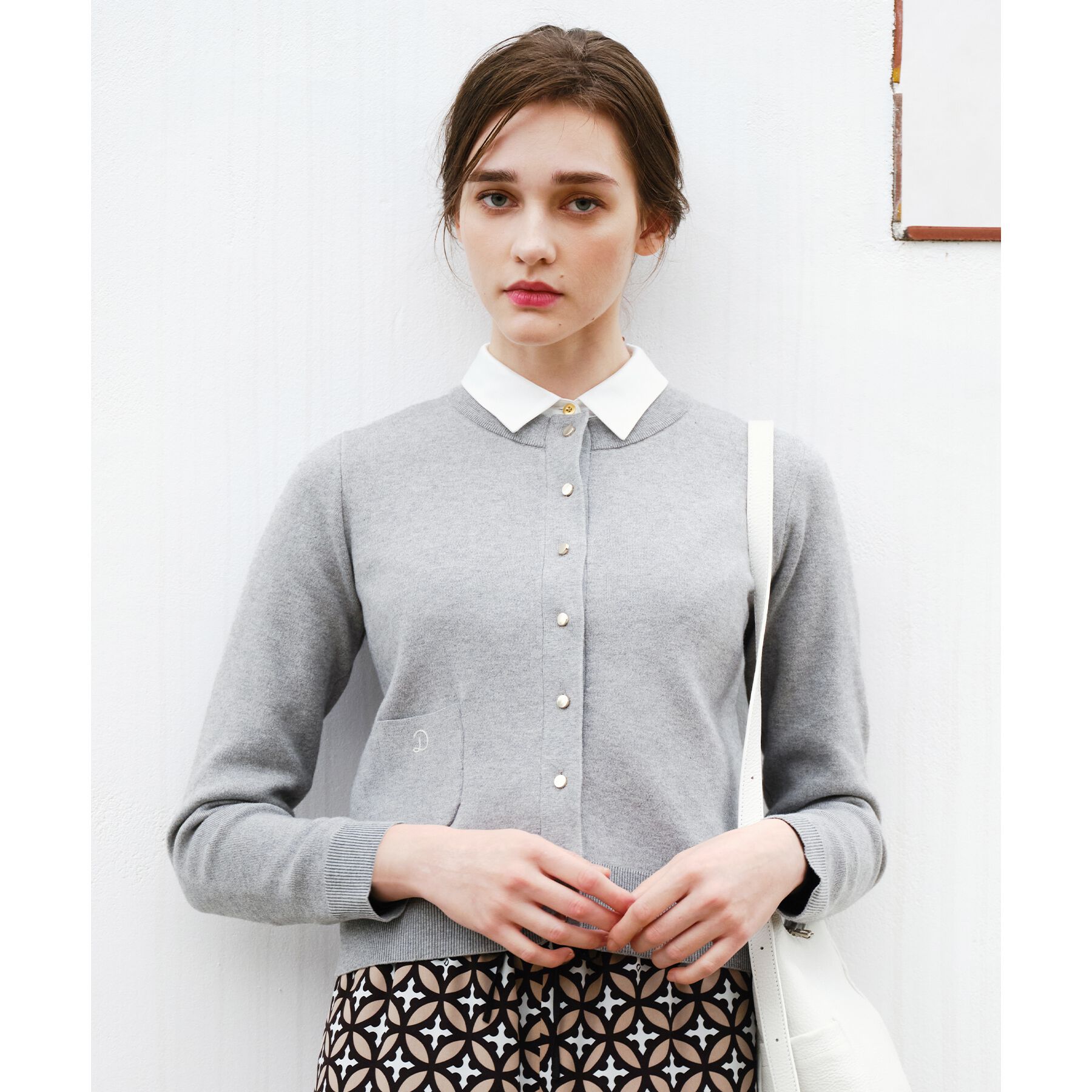 DRESSTERIOR「【洗える】ウォッシャブルコットンカシミヤ混カーディガン」|カーディガン|グレー(012)