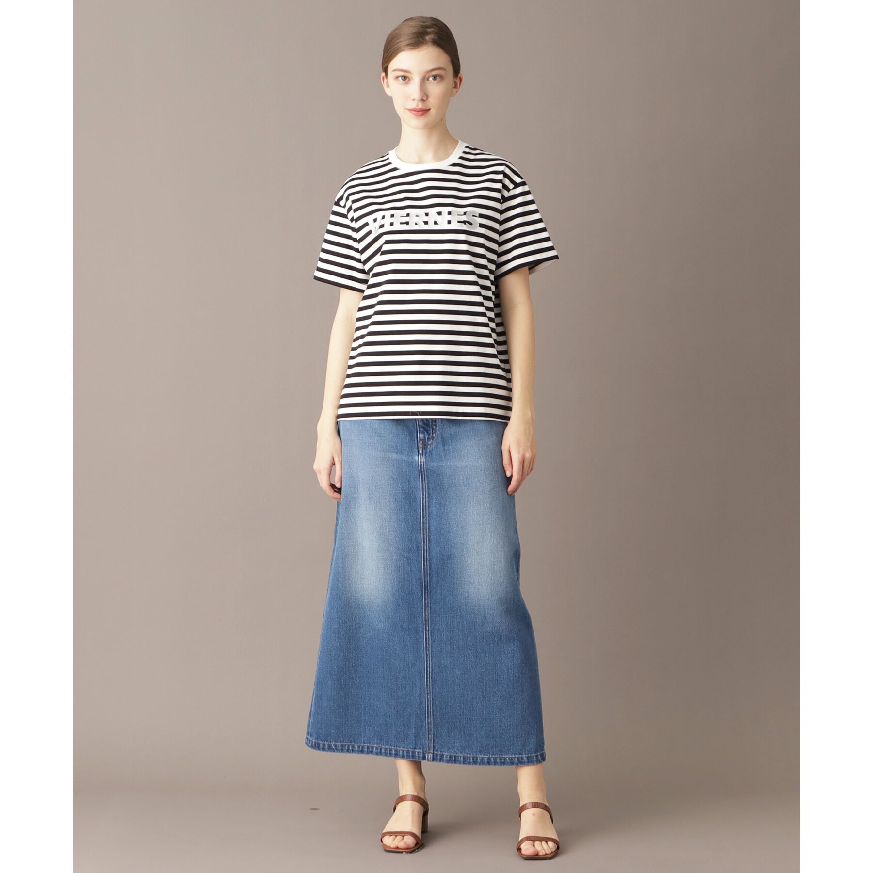 DRESSTERIOR「【接触冷感/抗菌防臭/消臭】アイスクリアコットン VIERNESロゴボーダーT」|Tシャツ・カットソー|