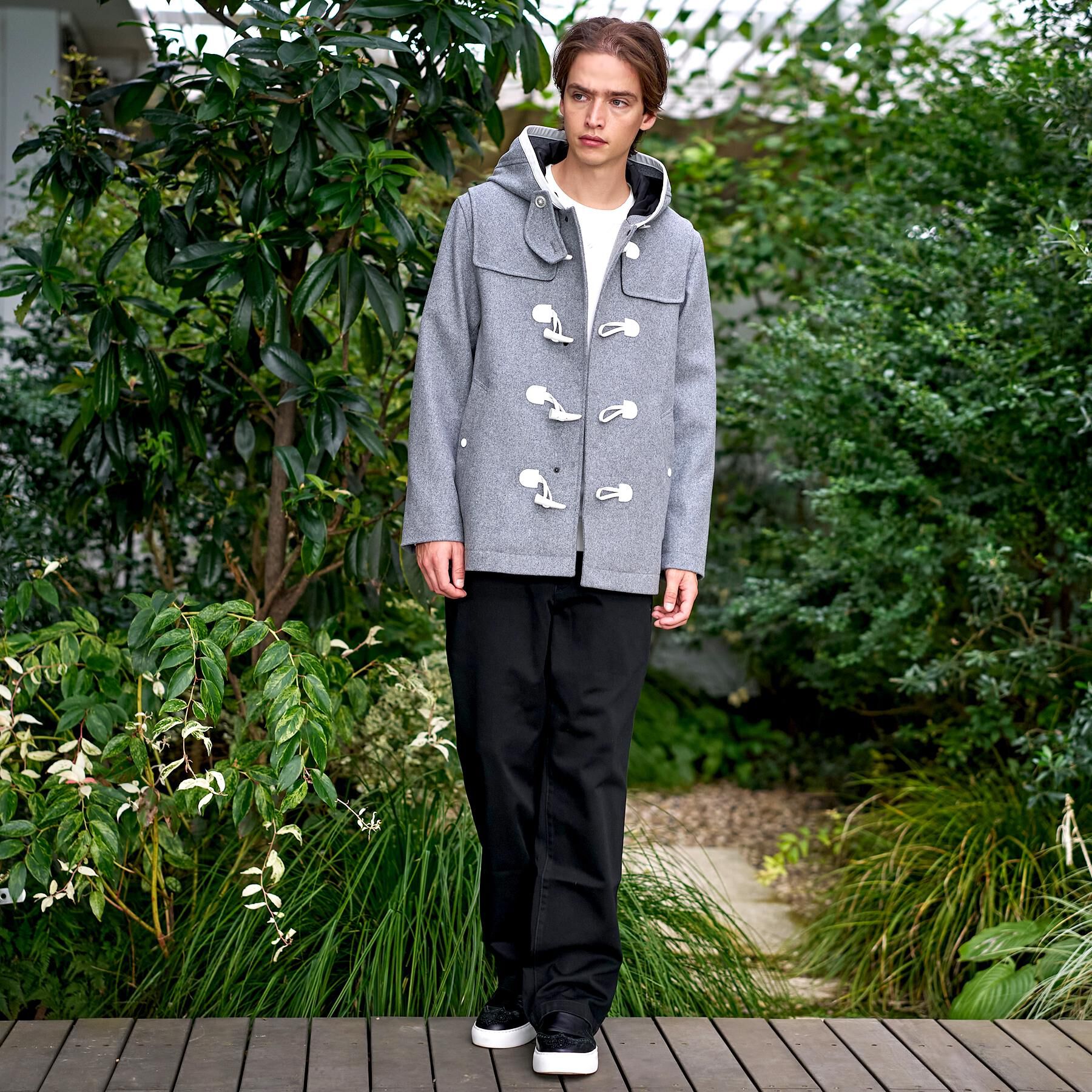 DRESSTERIOR「グレー メルトンダッフルジャケット」|ダッフルコート|