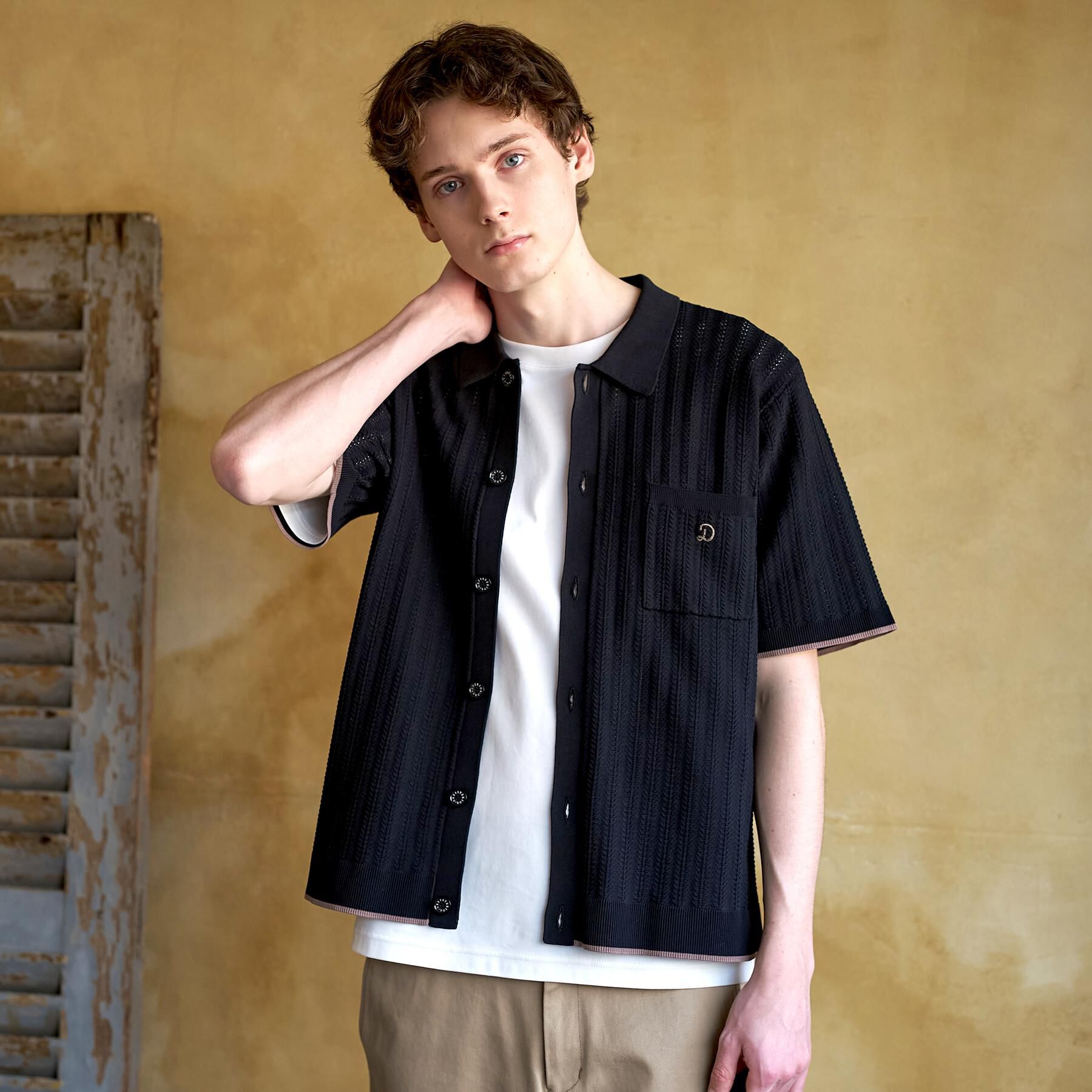 DRESSTERIOR「【Safari5月号掲載】ウォッシャブル キューバニットシャツ」|ニット・セーター|