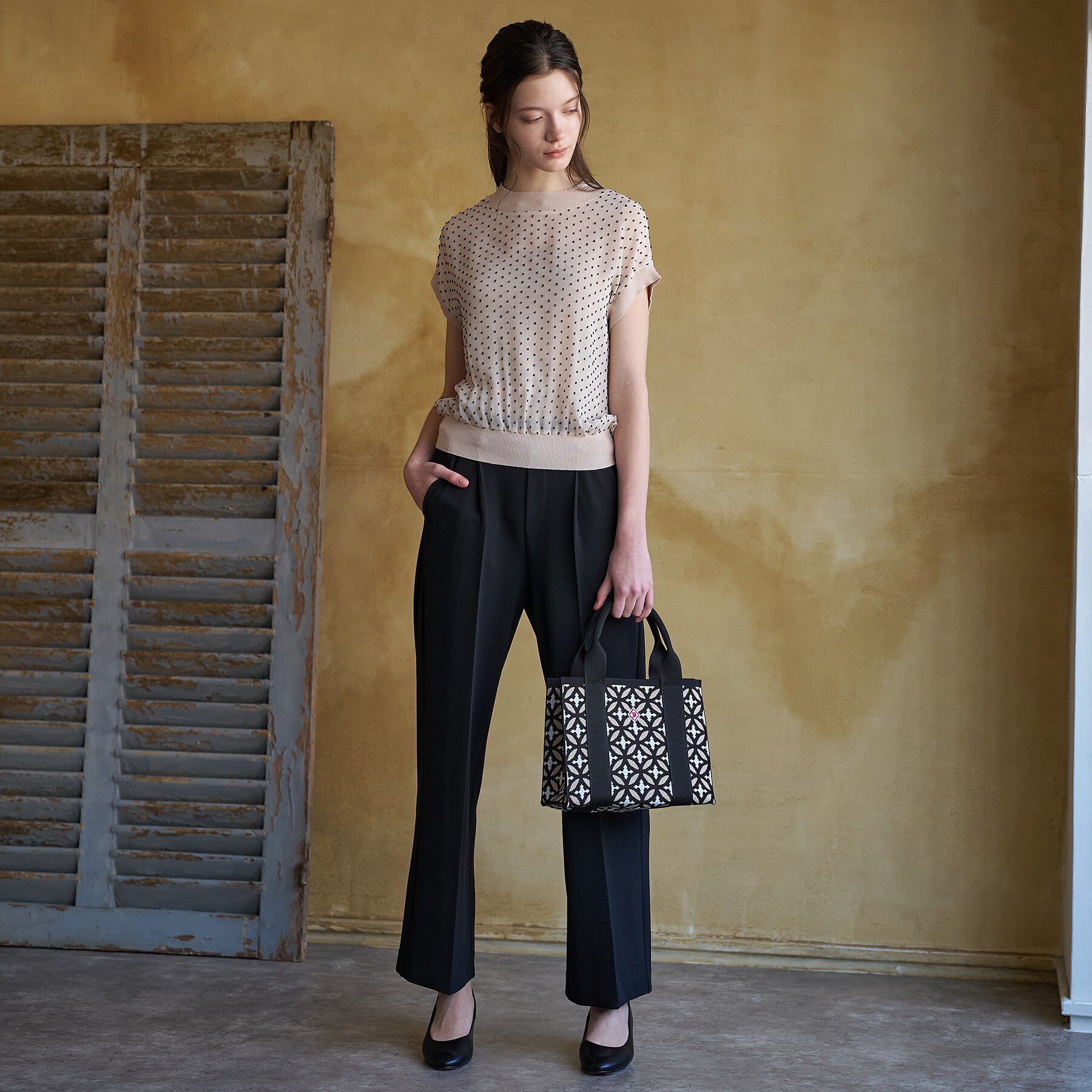 DRESSTERIOR「【ウォッシャブル/シアー】ドットジャカード プルオーバー」|シャツ・ブラウス|