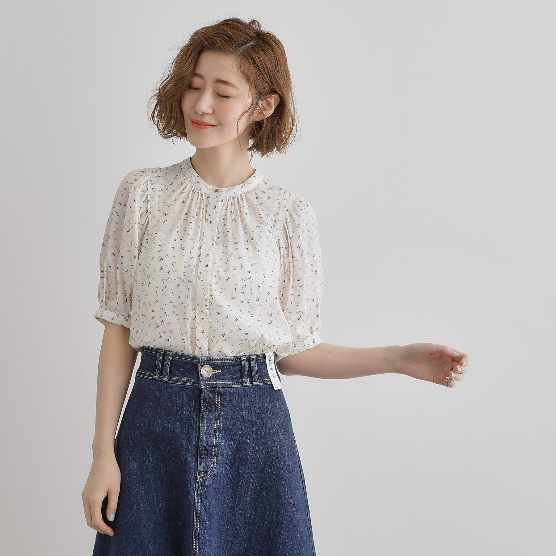 grove「【洗える】ヴィンテージサテンウイングスリーブブラウス」|シャツ・ブラウス|