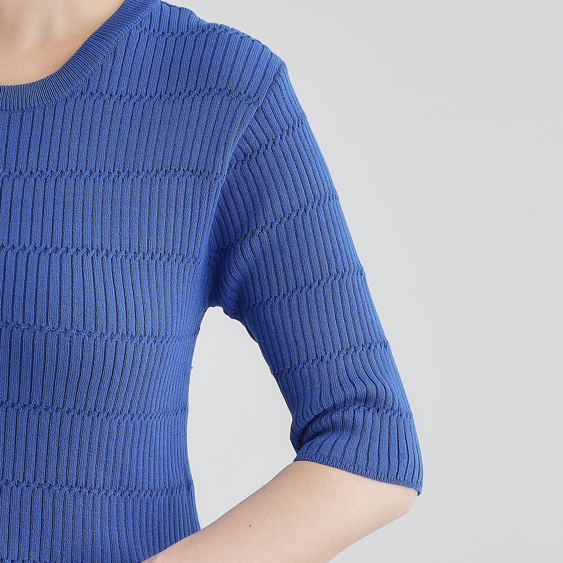 grove「地柄ボーダーリブニットプルオーバー」|ニット・セーター|