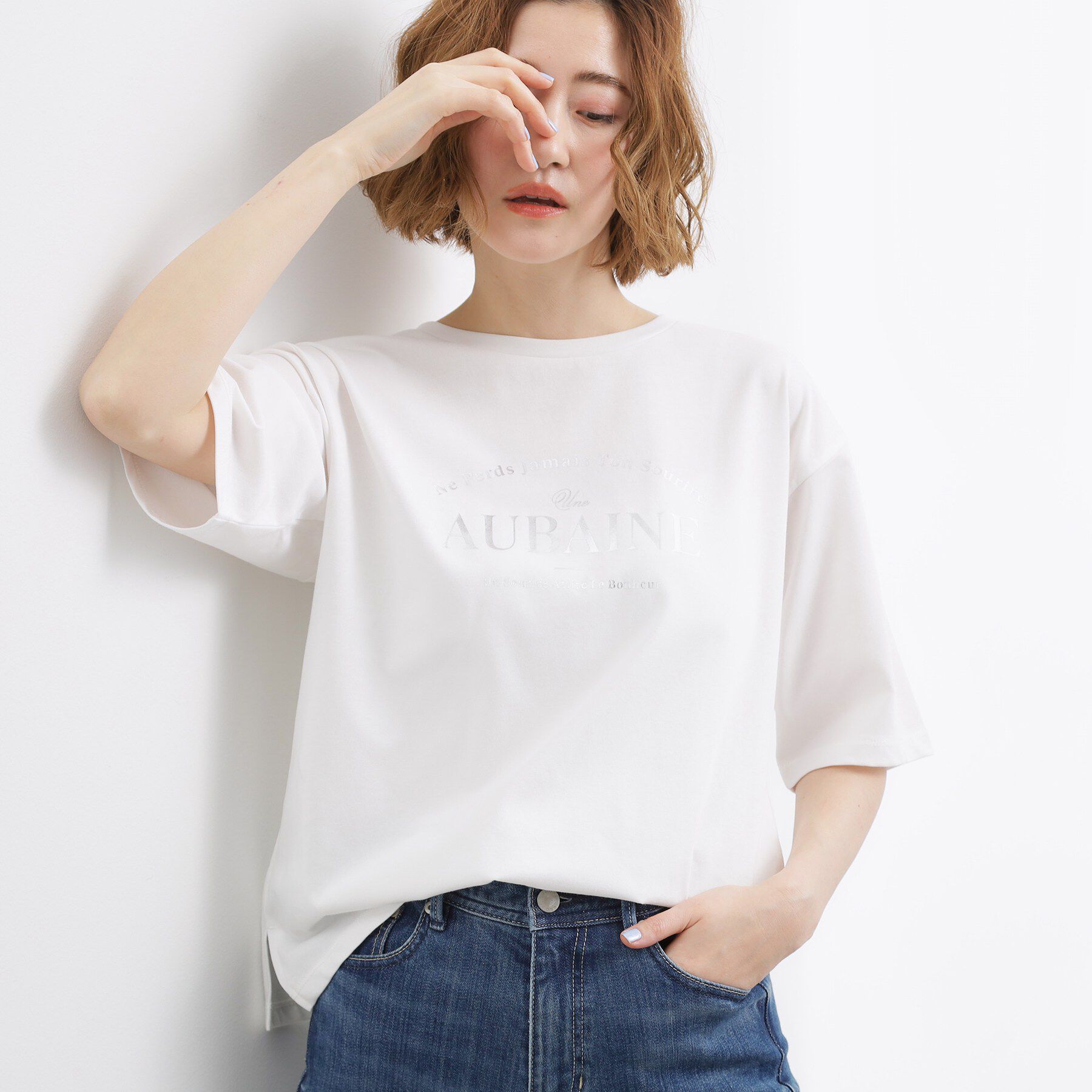 grove「【UVカット/接触冷感】プリントアソート5分袖Tシャツ」|Tシャツ・カットソー|箔オフ(003)