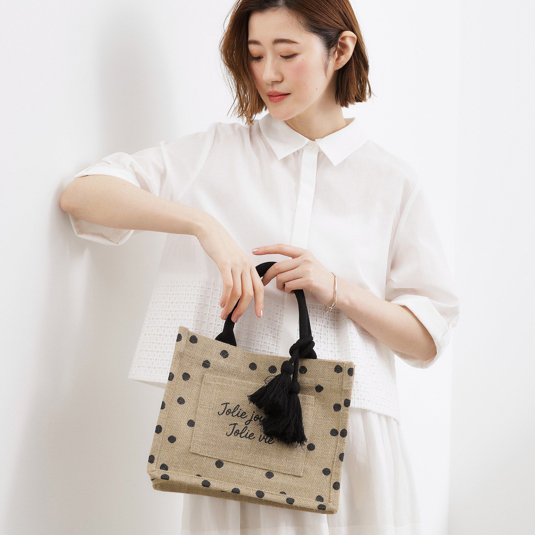 grove「アソートジュートタッセルトート」|トートバッグ|