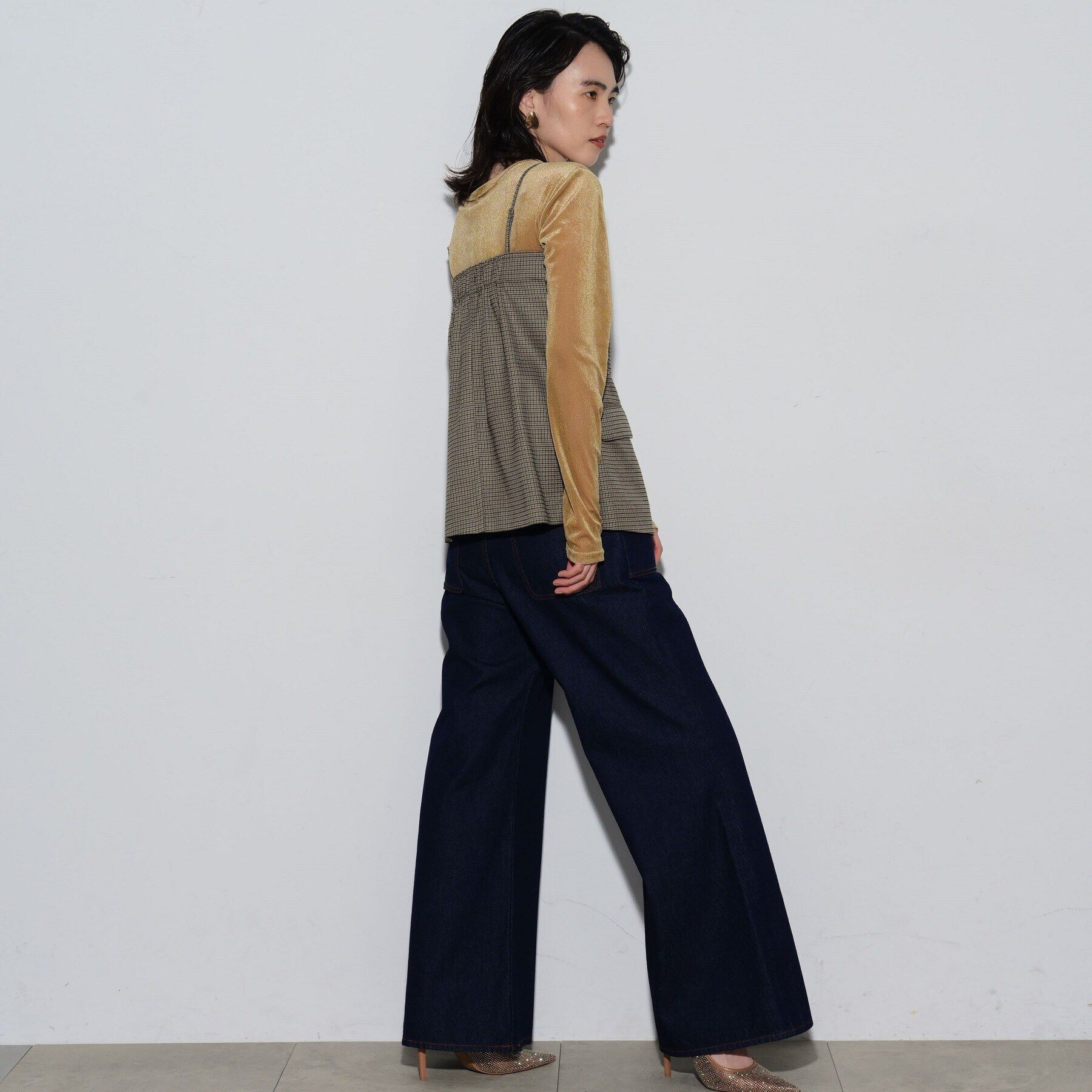 GALLEST「ベアトップチェックジレ」|ベスト・ジレ|