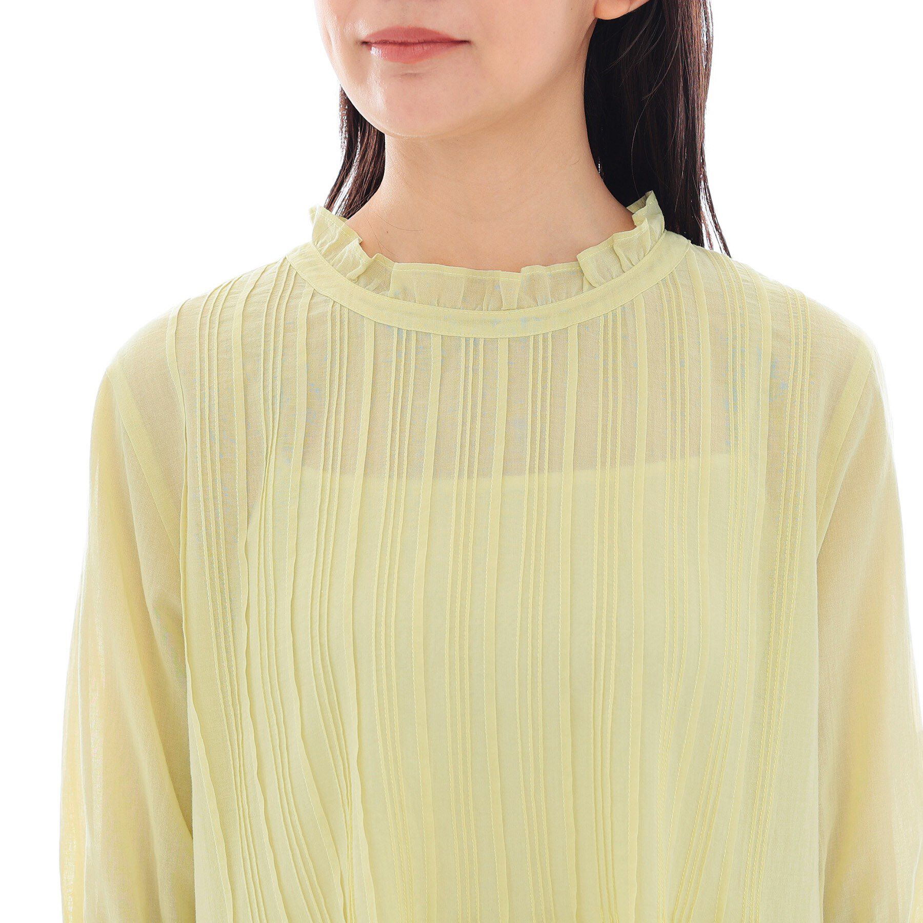 INDIVI「【洗える/コットン】ピンタックシアーブラウス」|シャツ・ブラウス|