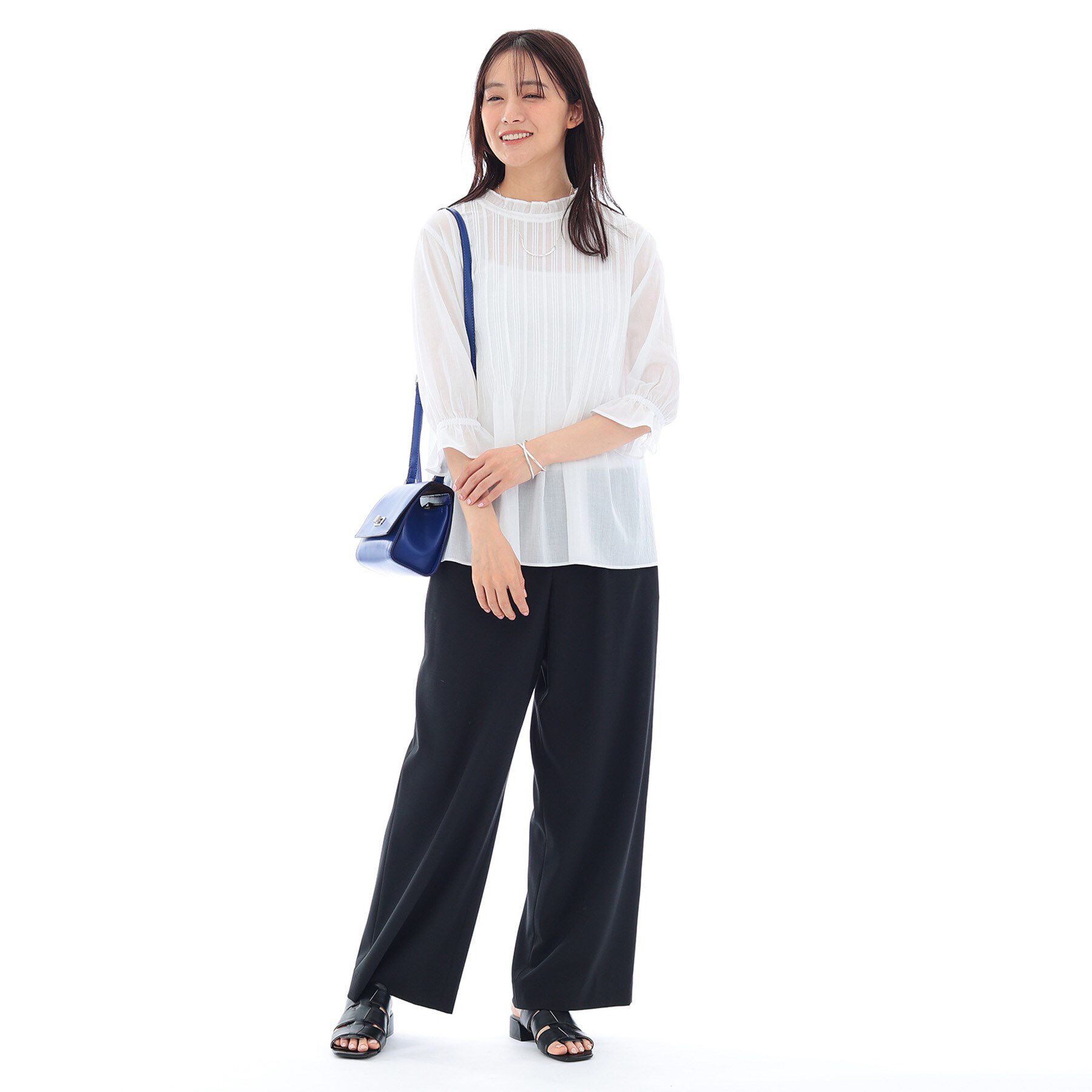 INDIVI「【洗える/コットン】ピンタックシアーブラウス」|シャツ・ブラウス|