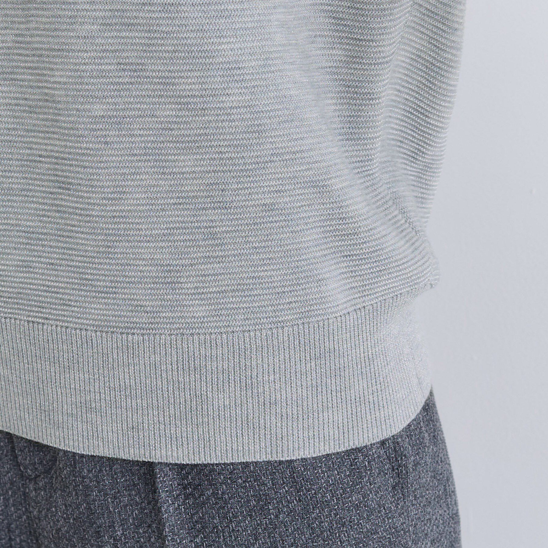 INDIVI「【ウール混ラメ素材】Vネック煌めきニット」|ニット・セーター|