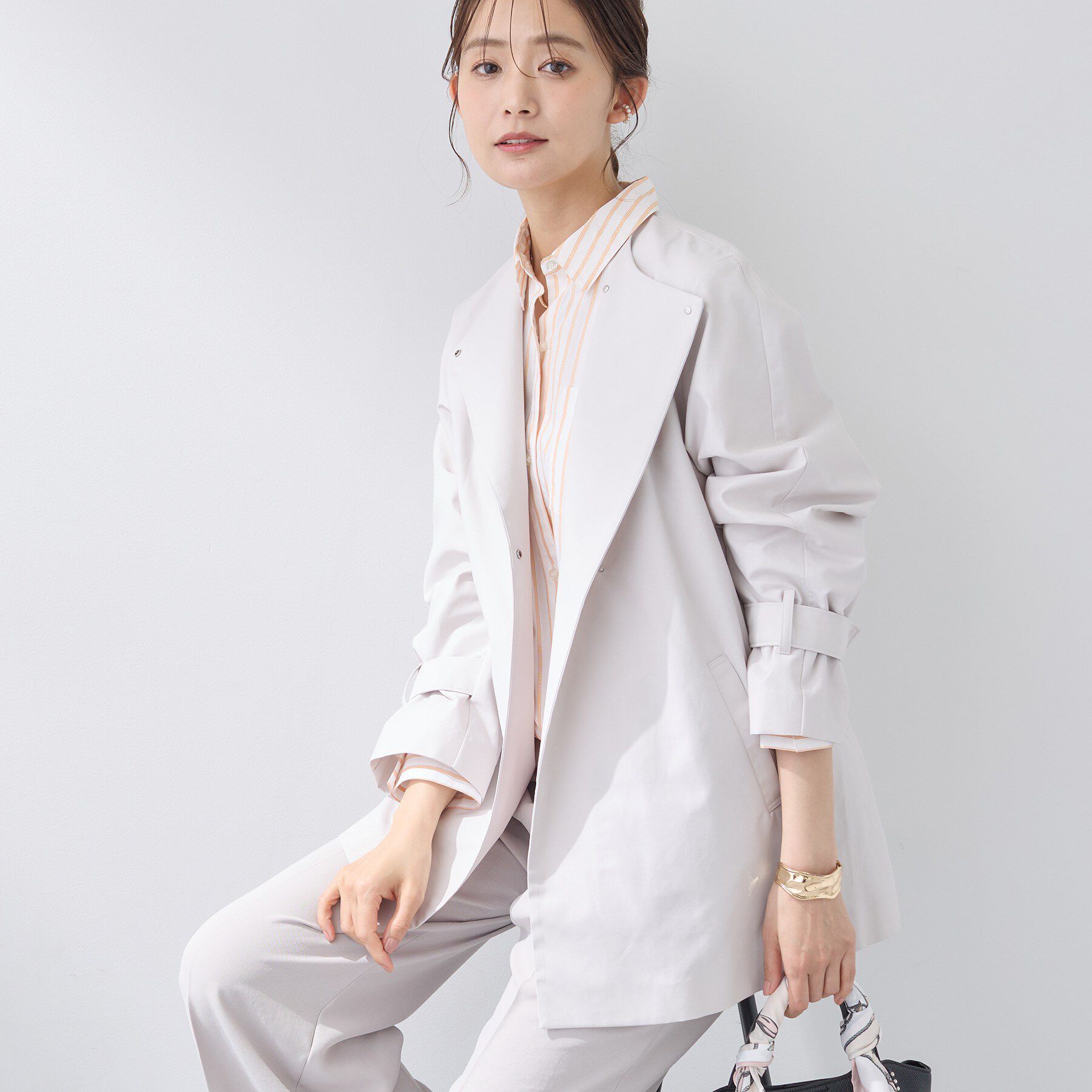 INDIVI「【撥水/軽量】ミドル丈 ミニマルトレンチコート」|トレンチコート|