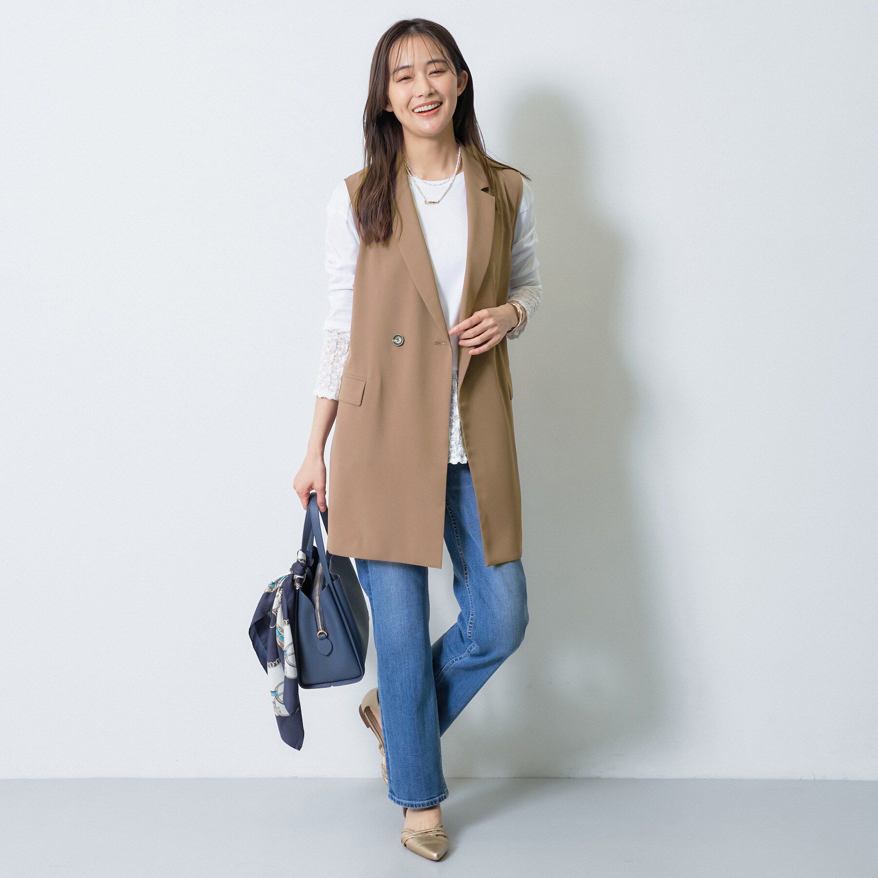 INDIVI「【さらに軽く軽快！／着る日傘】颯爽ジレジャケット」|ベスト・ジレ|