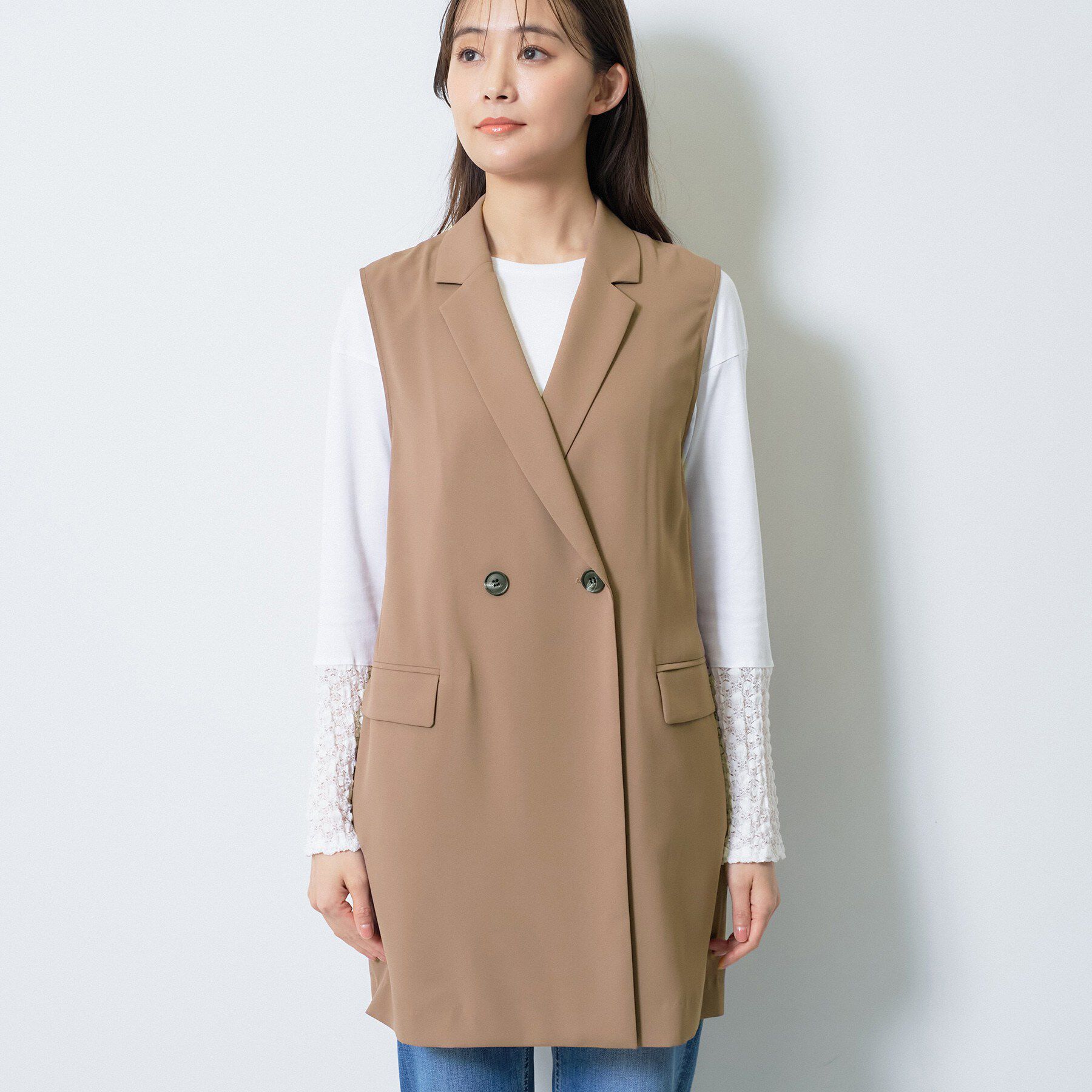 INDIVI「【さらに軽く軽快！／着る日傘】颯爽ジレジャケット」|ベスト・ジレ|