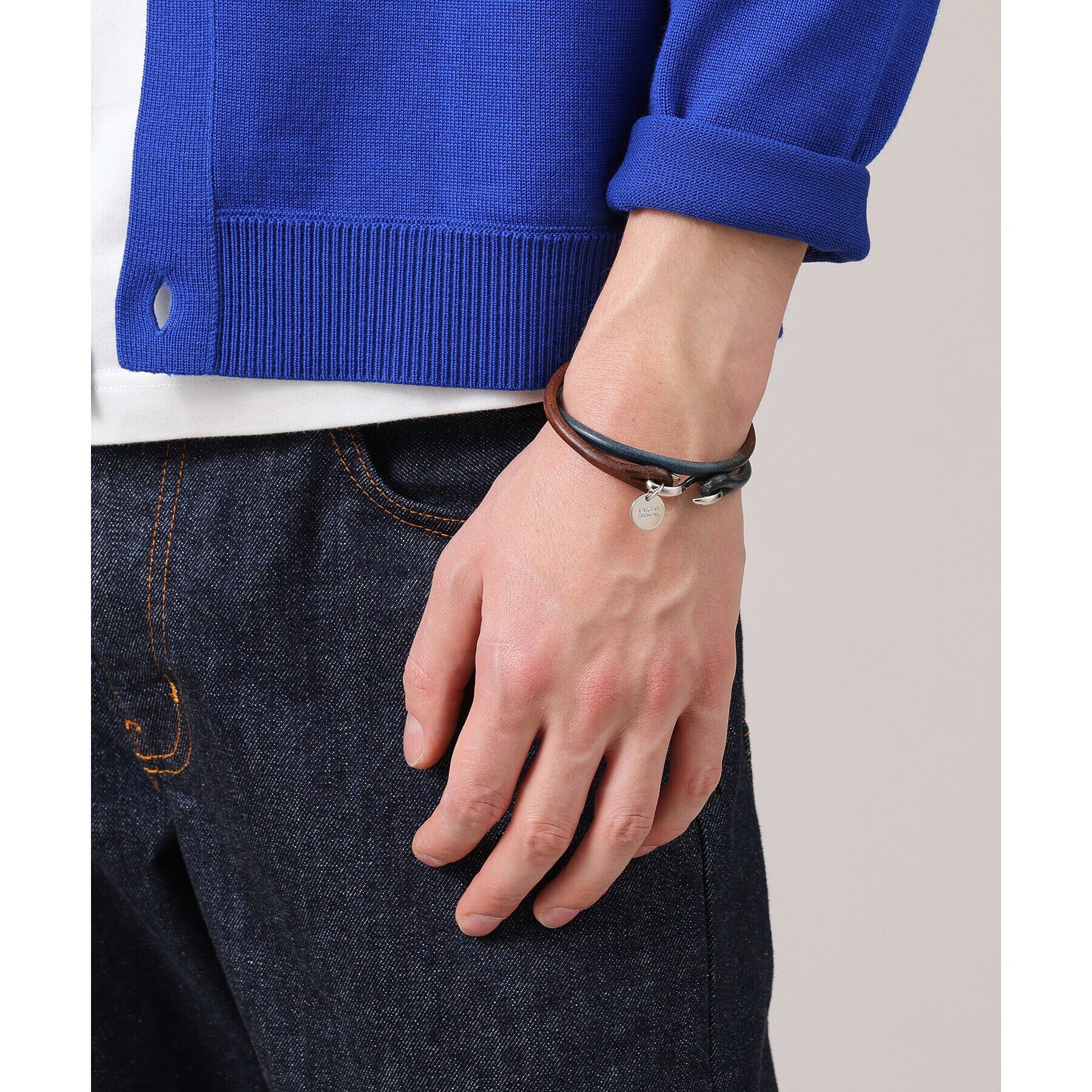 TAKEO KIKUCHI「【MADE IN JAPAN】2重巻き 染め分けレザー ブレスレット」|ブレスレット・バングル|