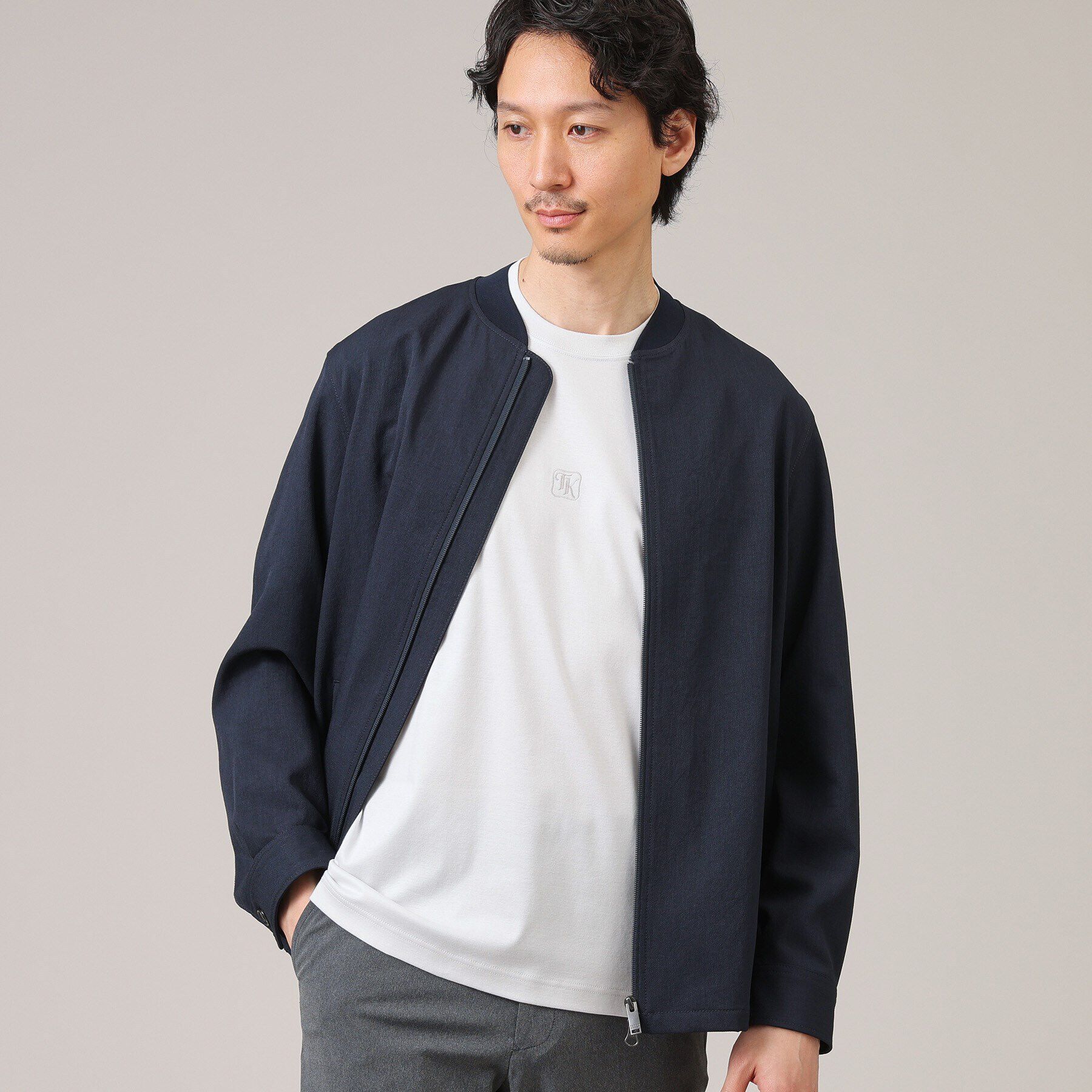 TAKEO KIKUCHI「【刺繍ロゴT】スムース ワンポイント Tシャツ」|Tシャツ・カットソー|