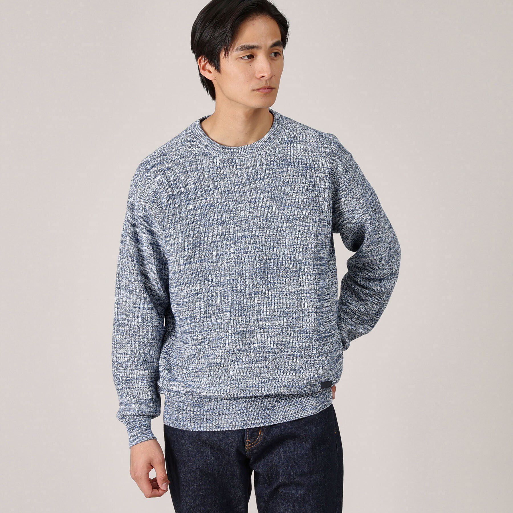 TAKEO KIKUCHI「スプリング メランジ ニット」|ニット・セーター|ブルー(093)