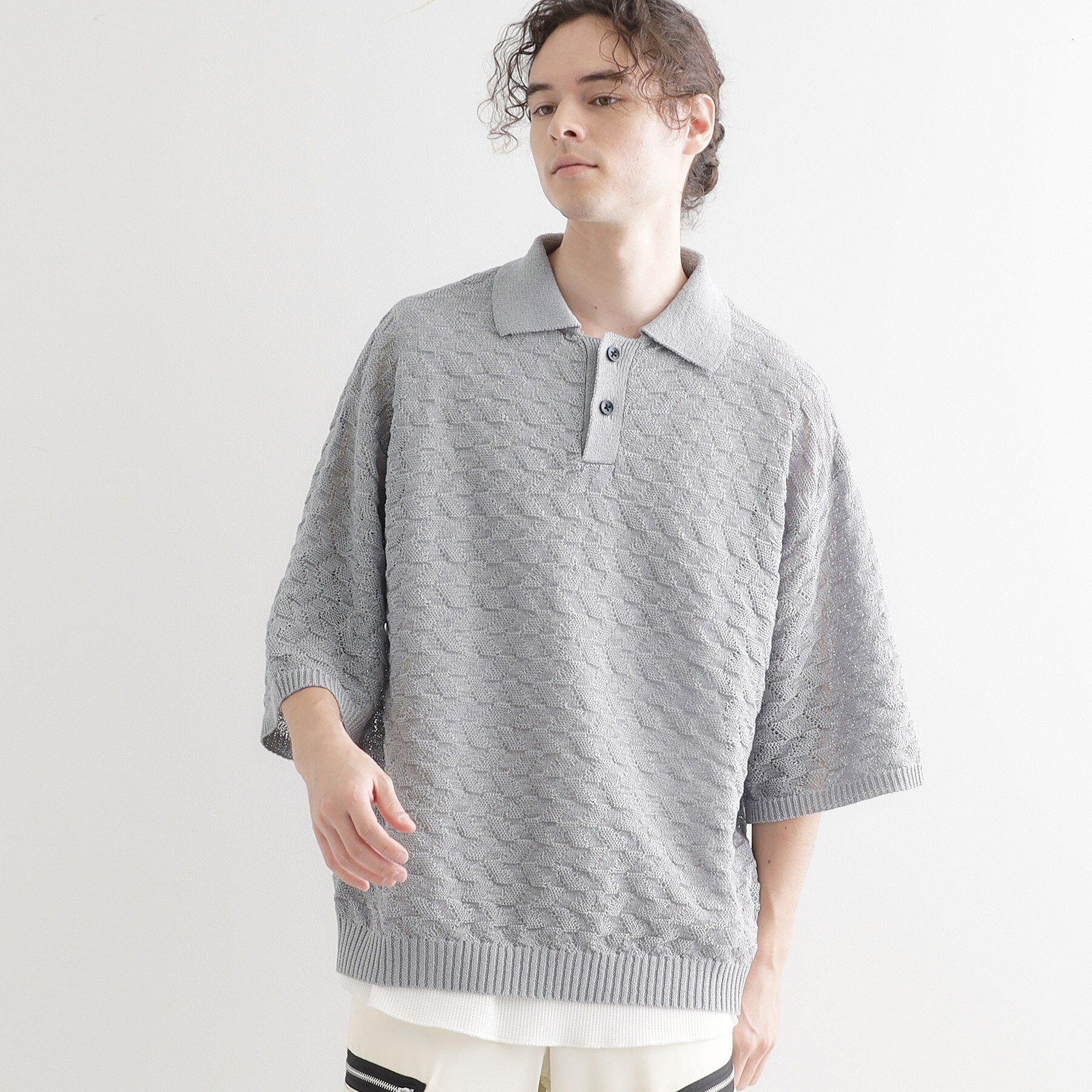 tk.TAKEO KIKUCHI「ストローヤーンポロニット」|ニット・セーター|