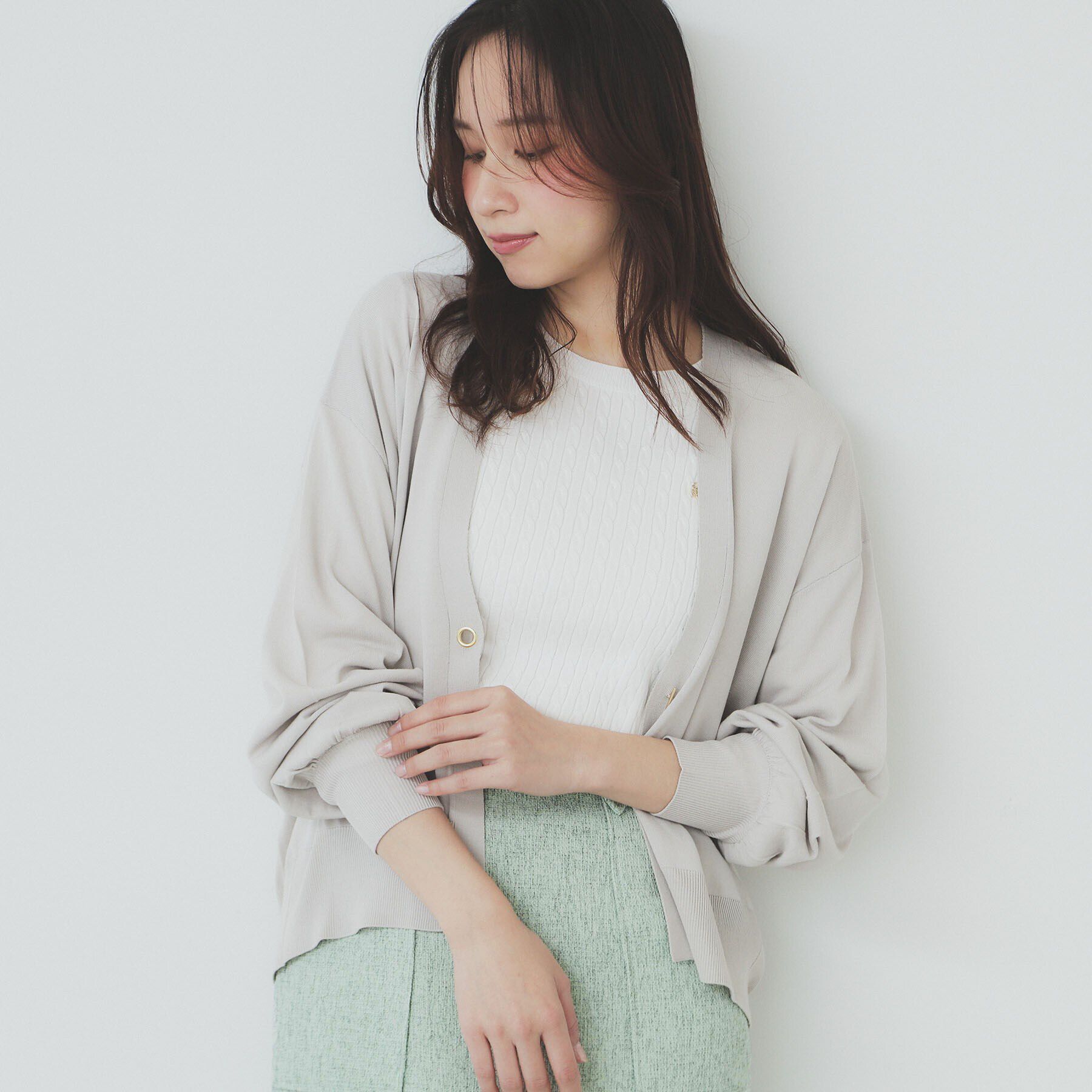 index「リラクシートッパーカーディガン【洗える】」|カーディガン|グレージュ(050)