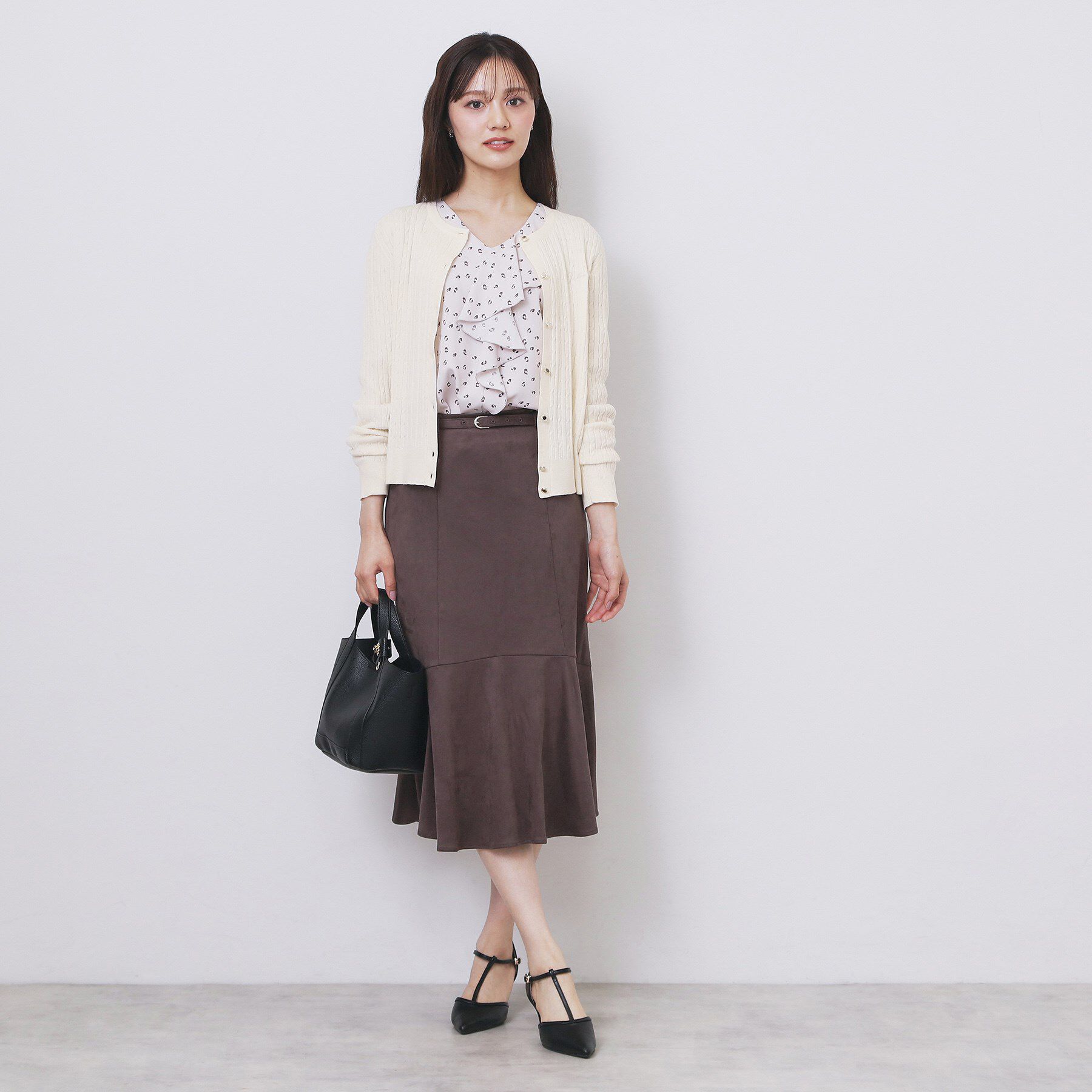 index「クルーネックケーブルカーディガン【洗濯機OK】」|カーディガン|