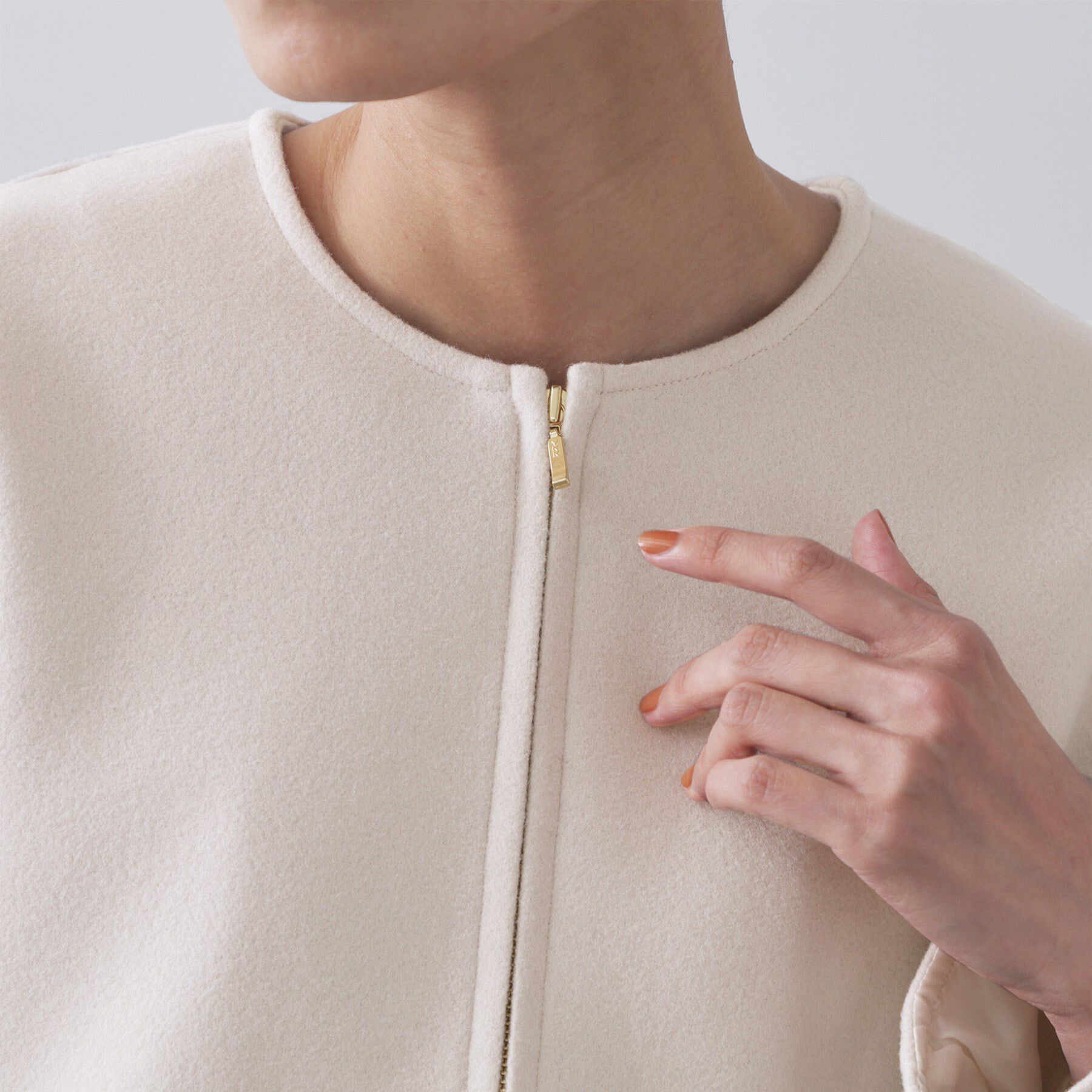 OPAQUE.CLIP「ウールライクペプラムドッキングアウター【洗濯機洗い可】」|ノーカラーコート|