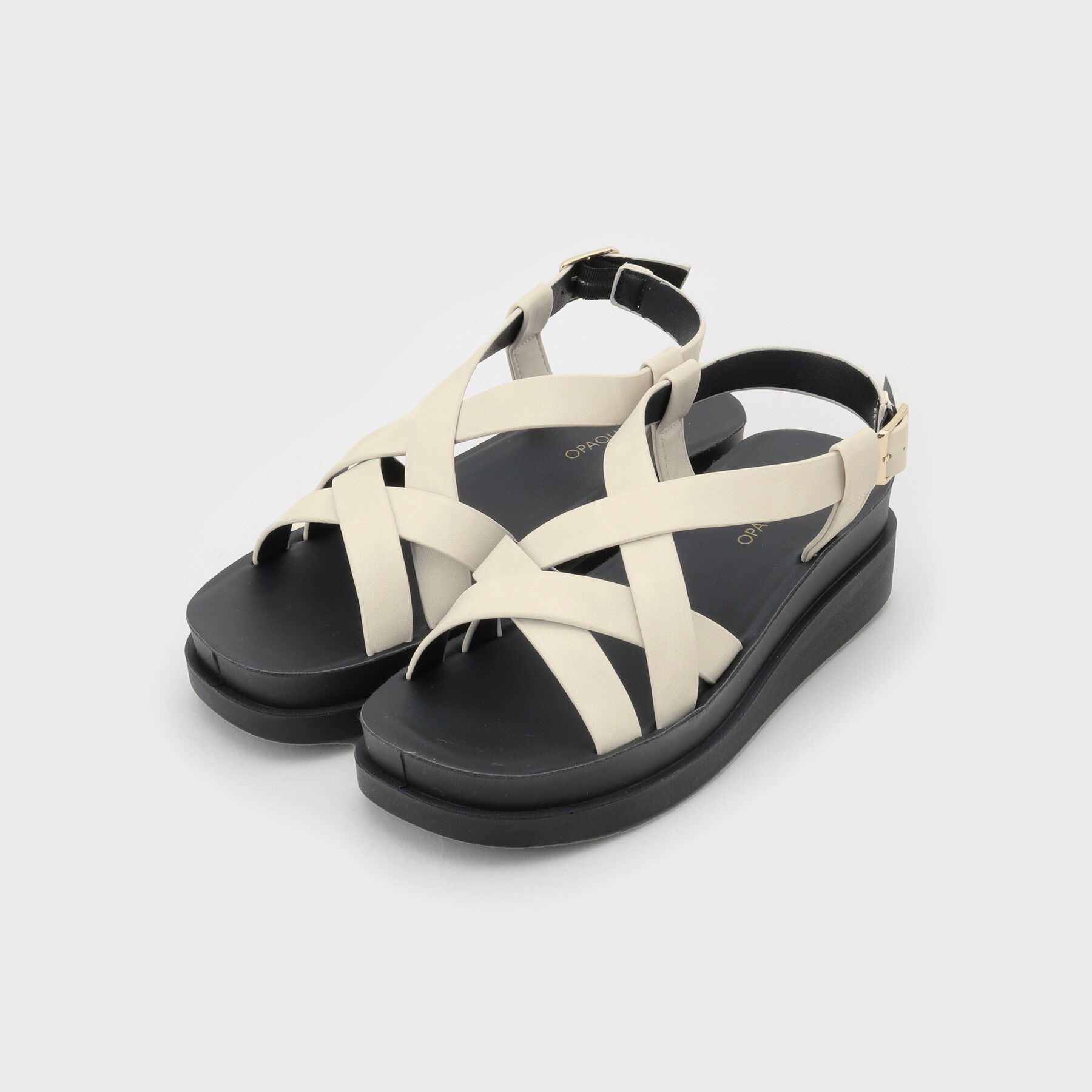 OPAQUE.CLIP「クロスベルトデザインサンダル」|サンダル|アイボリー(004)