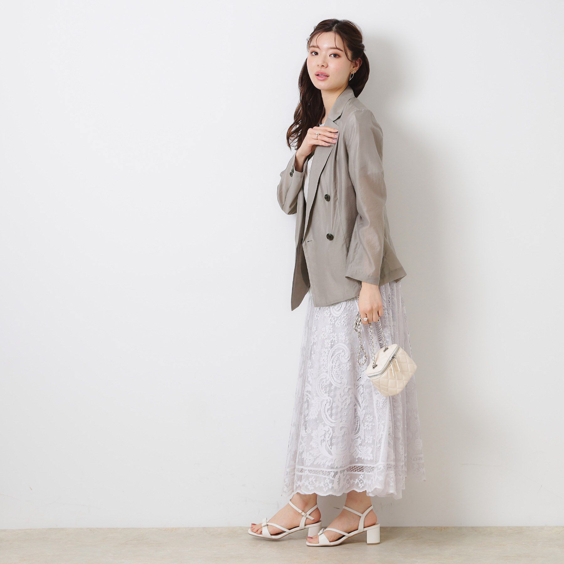 Couture broach「【オシャレな透け感・通勤】シアージャケット」|テーラードジャケット|