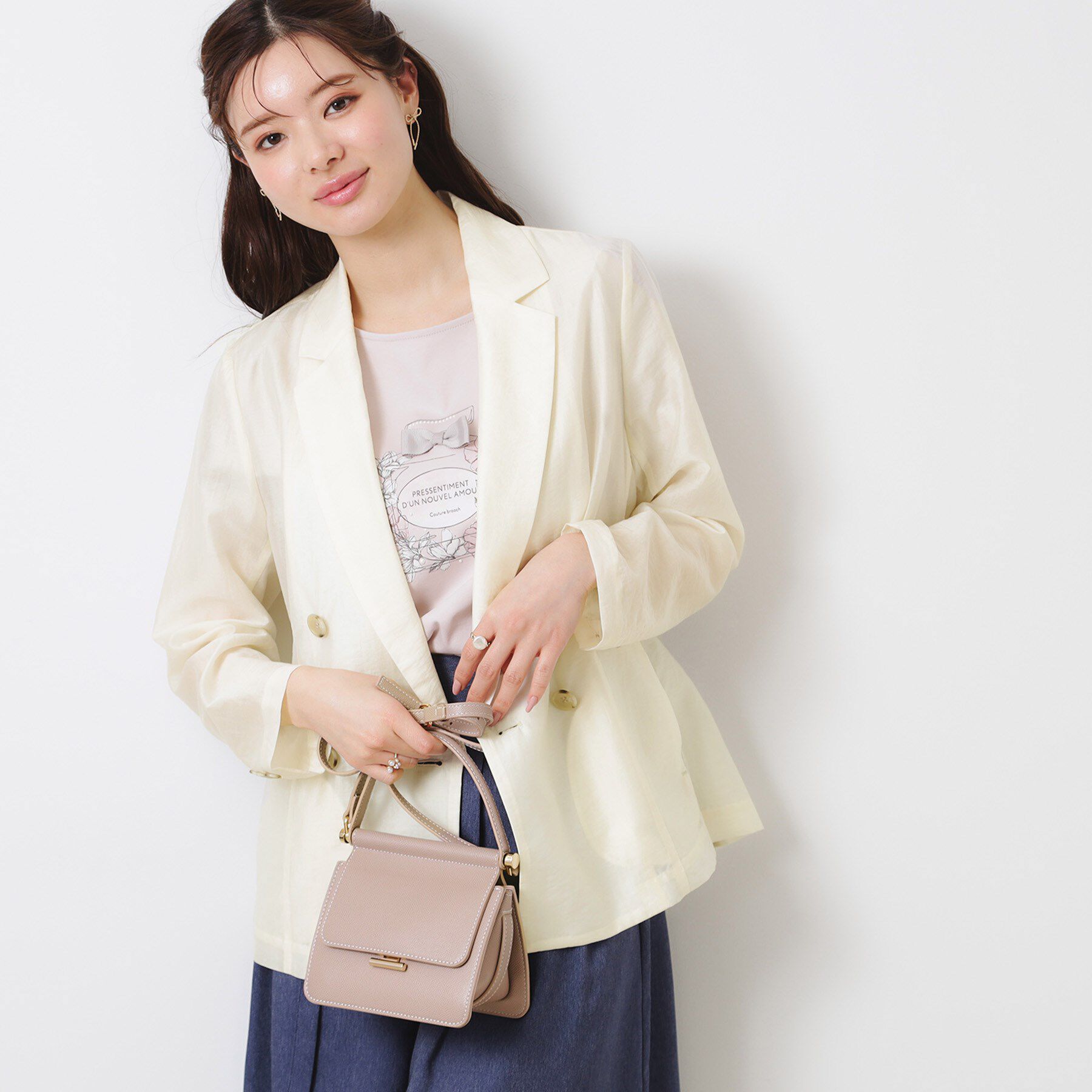 Couture broach「【オシャレな透け感・通勤】シアージャケット」|テーラードジャケット|