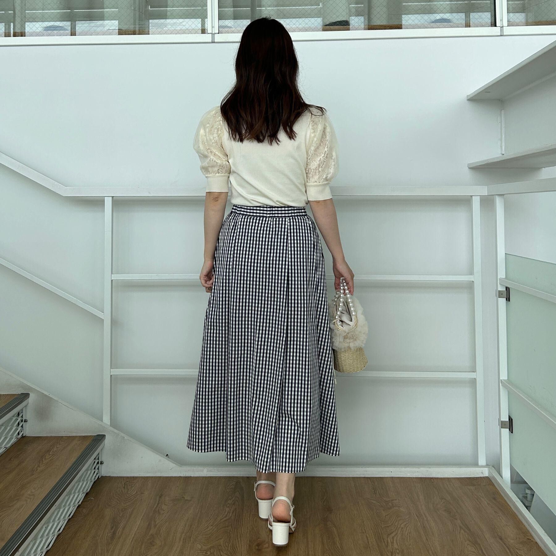 Couture broach「【洗える・UV機能・通勤】オーガンレース袖ニット」|ニット・セーター|